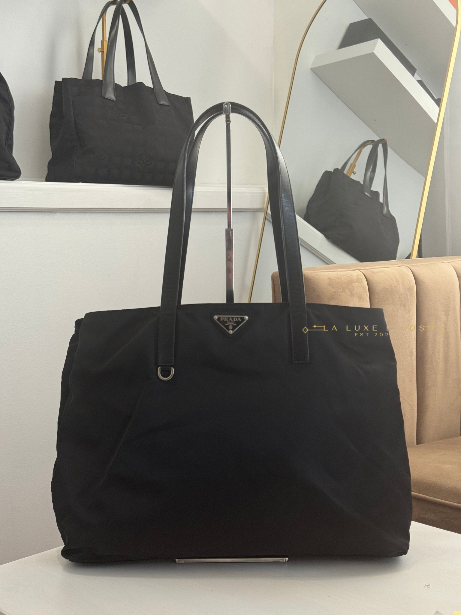 PRADA Tessuto Saffiano Tote Bag