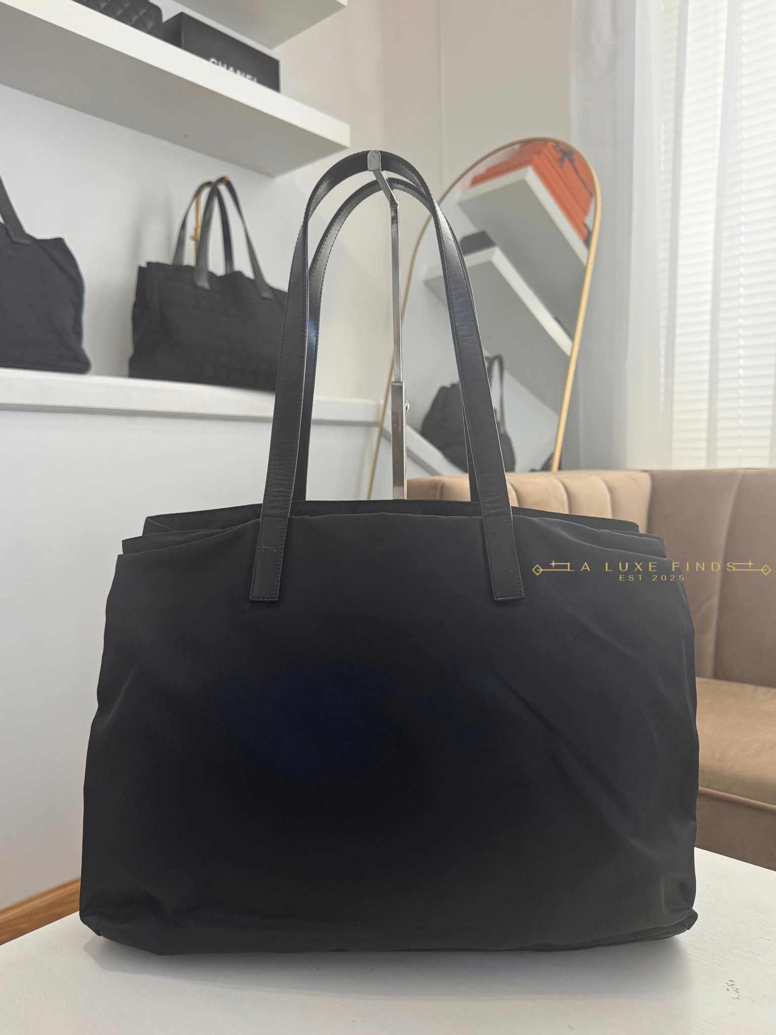 PRADA Tessuto Saffiano Tote Bag