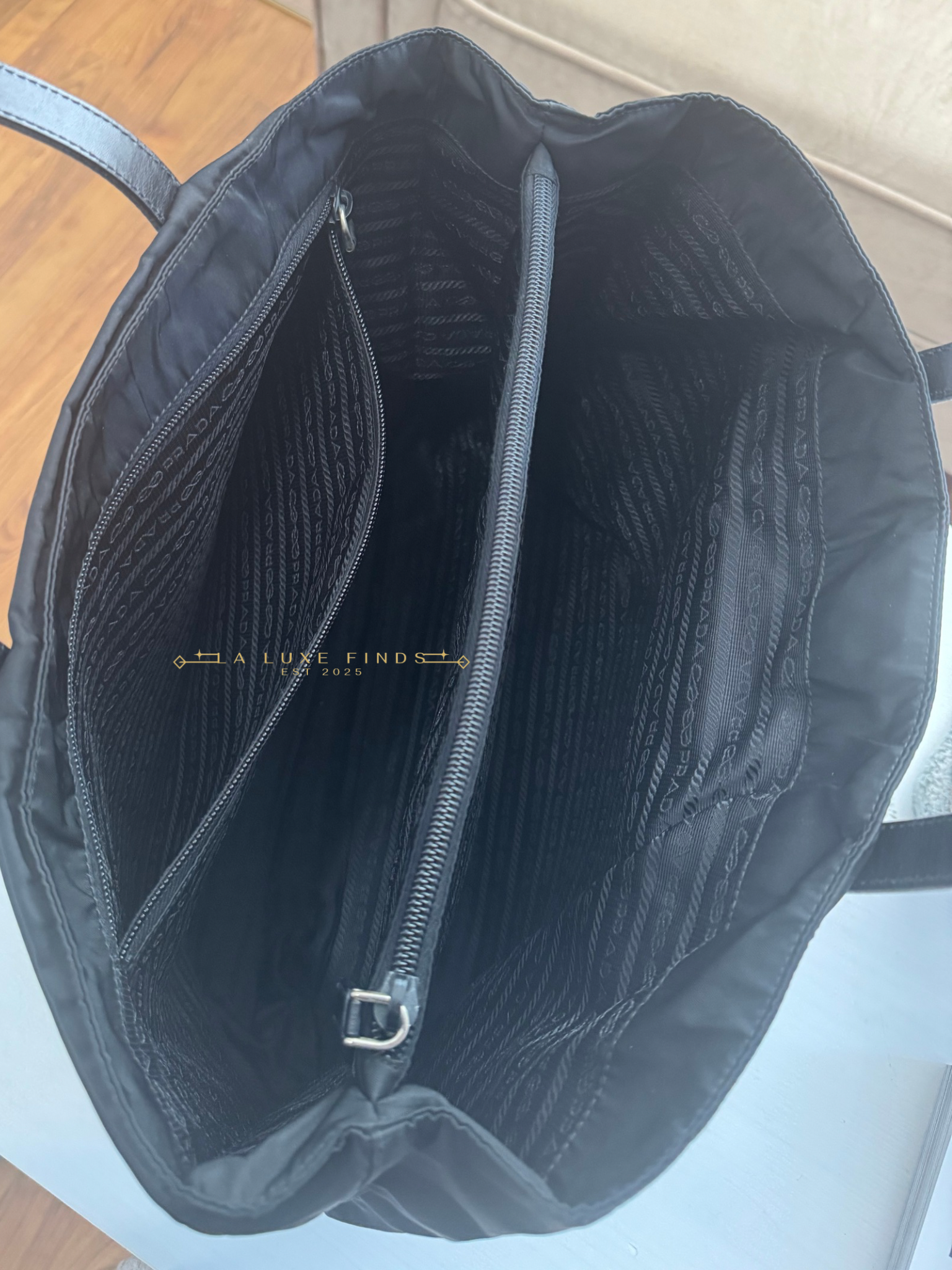 PRADA Tessuto Saffiano Tote Bag