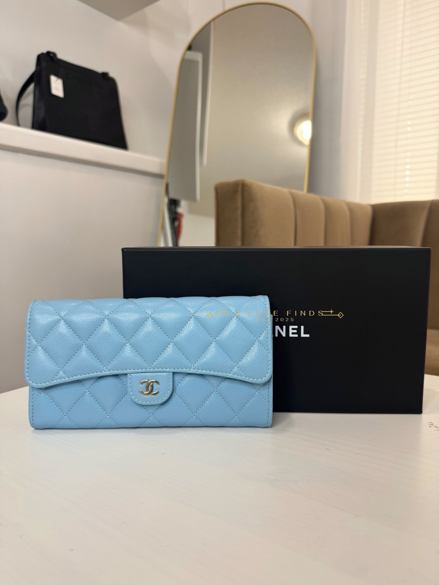 CHANEL Classic Caviar Quilted Long Wallet
