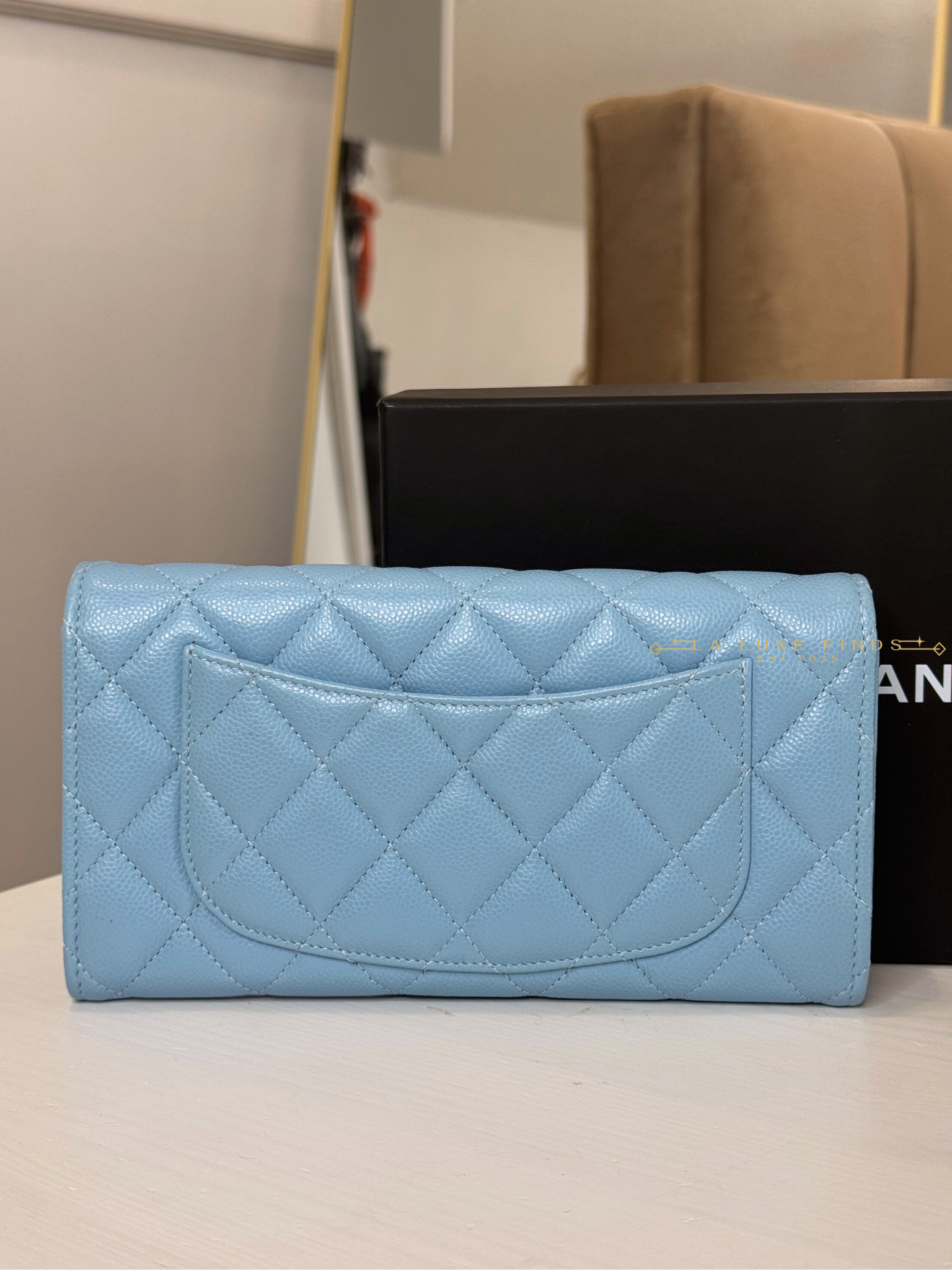 CHANEL Classic Caviar Quilted Long Wallet