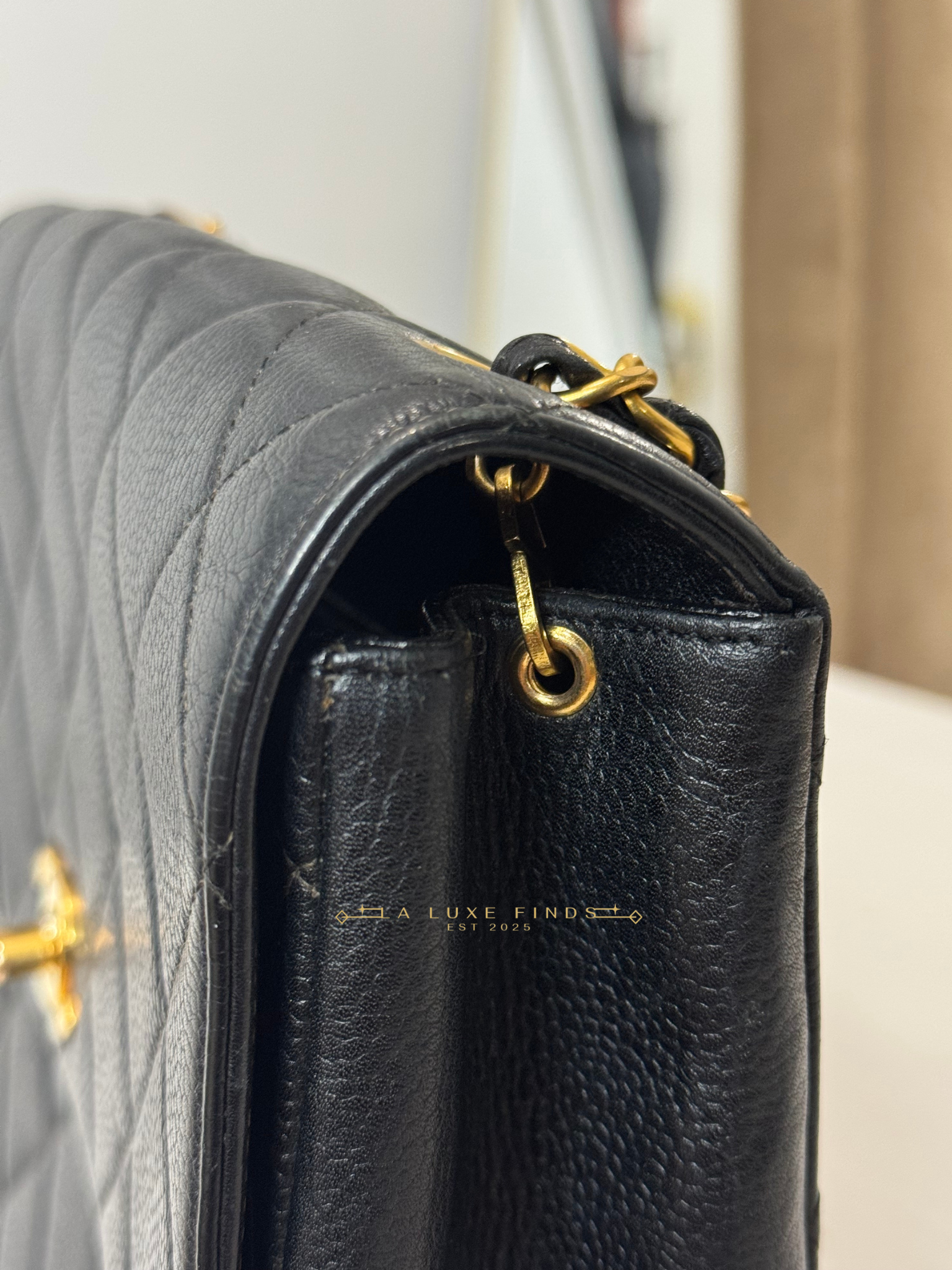 CHANEL 1997 Classic Quilted Caviar Square Single Flap Bag