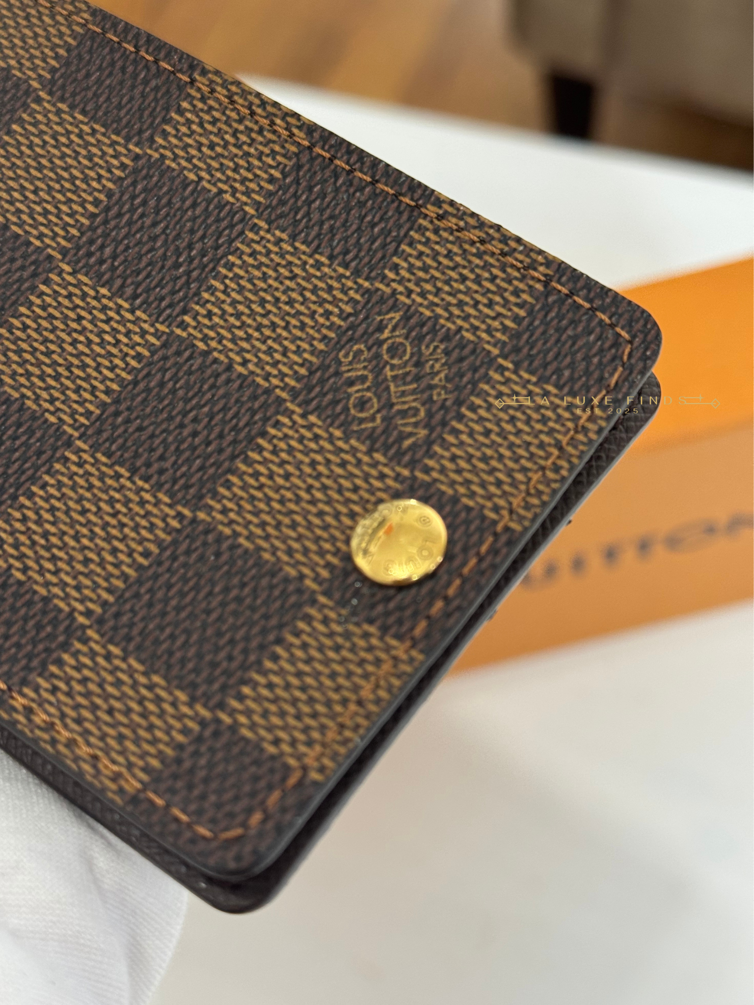 LOUIS VUITTON 2008 Damier Ebene ID Card Holder with Strap