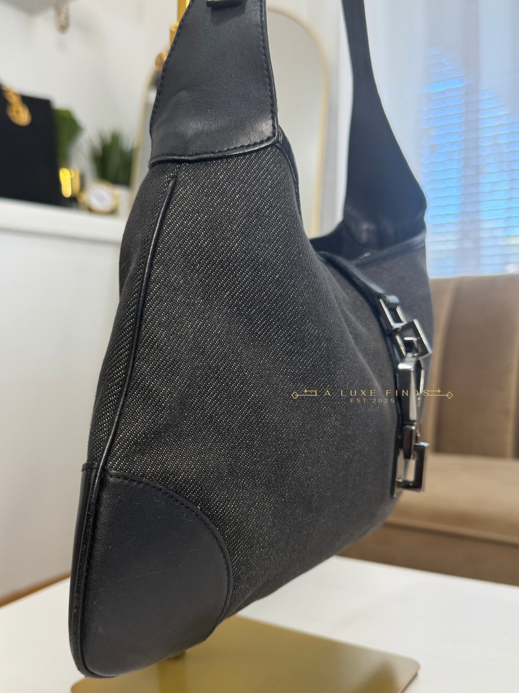 GUCCI Denim Jackie Shoulder Bag