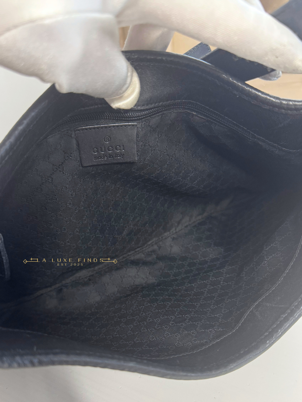 GUCCI Denim Jackie Shoulder Bag