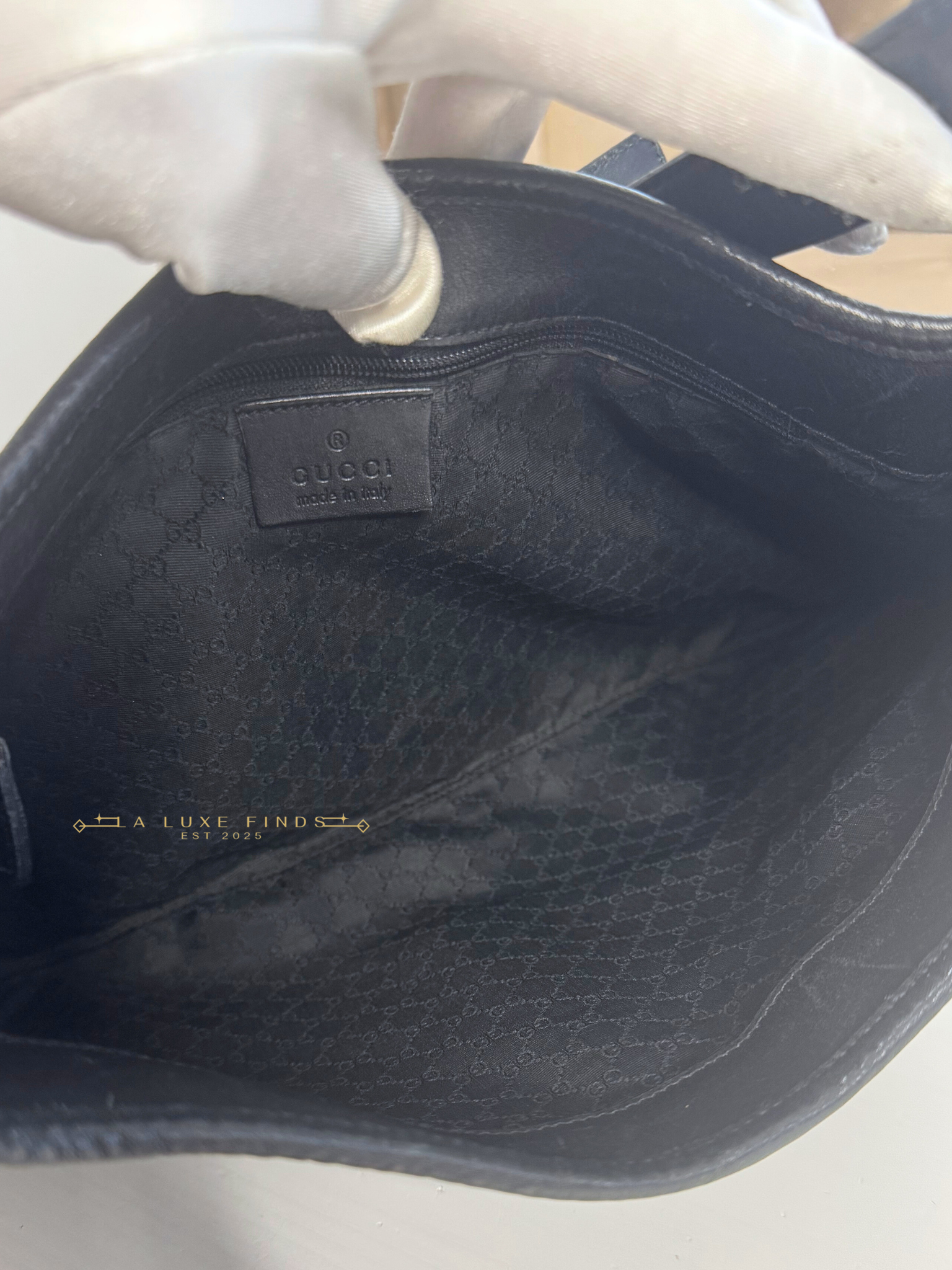 GUCCI Denim Jackie Shoulder Bag