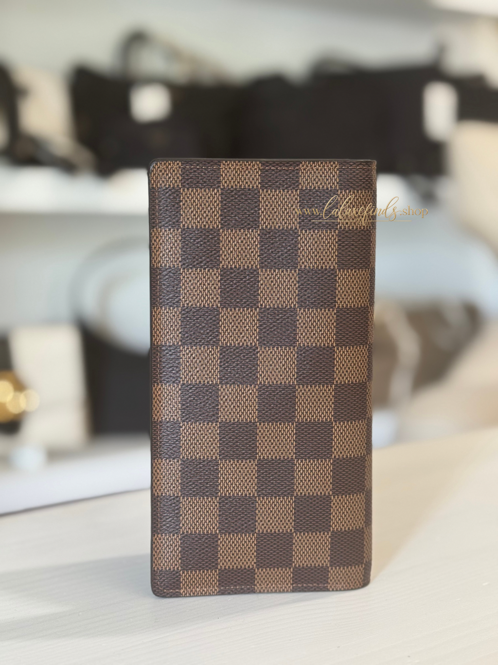 LOUIS VUITTON 2019 Damier Ebene Brazza Long Wallet