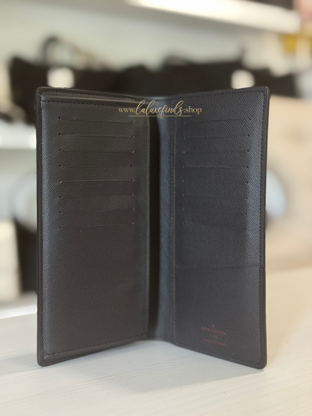 LOUIS VUITTON 2019 Damier Ebene Brazza Long Wallet