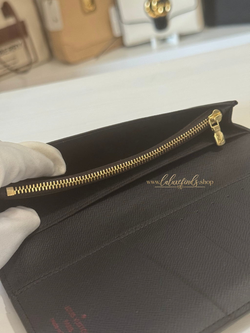 LOUIS VUITTON 2019 Damier Ebene Brazza Long Wallet