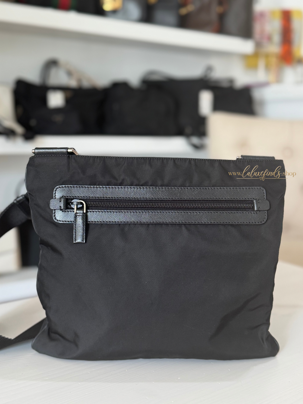 PRADA Triangle Logo Crossbody Bag