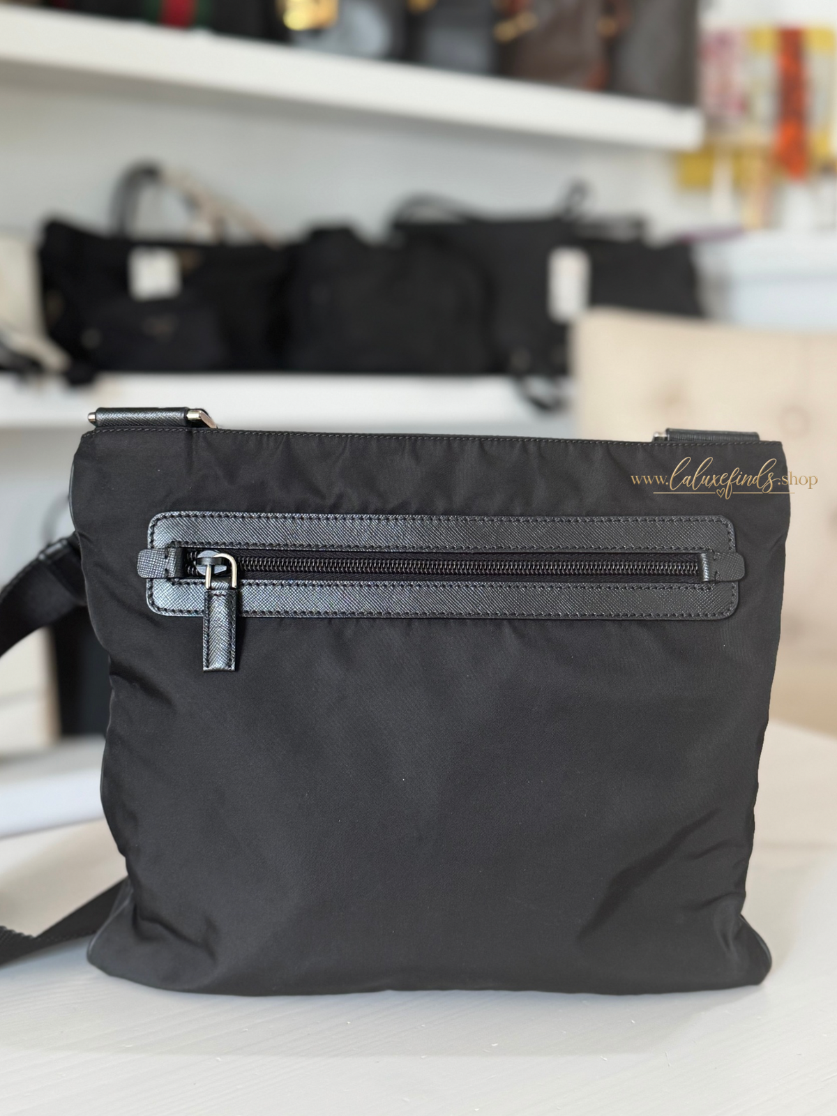 PRADA Triangle Logo Crossbody Bag