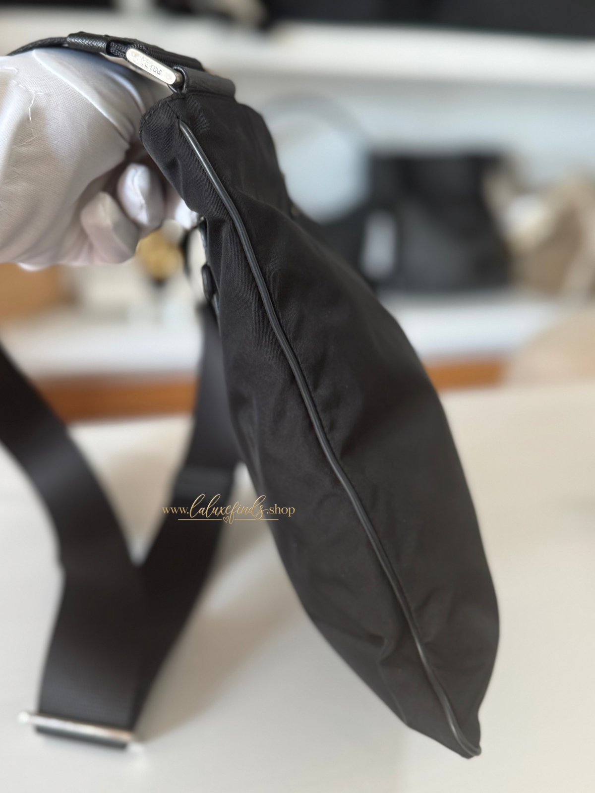 PRADA Triangle Logo Crossbody Bag