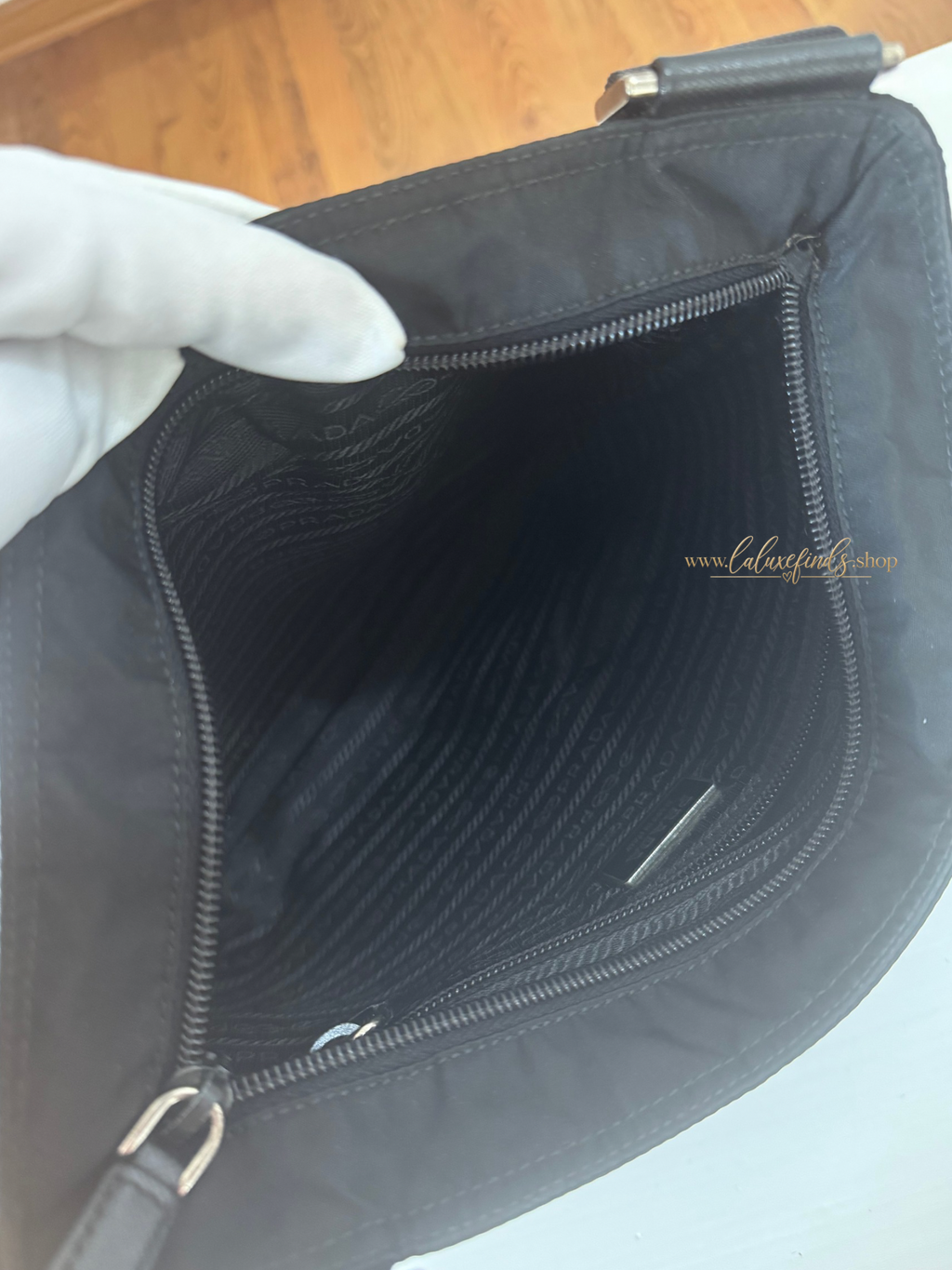PRADA Triangle Logo Crossbody Bag
