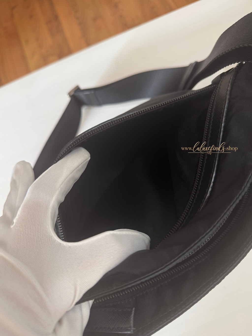 PRADA Triangle Logo Crossbody Bag