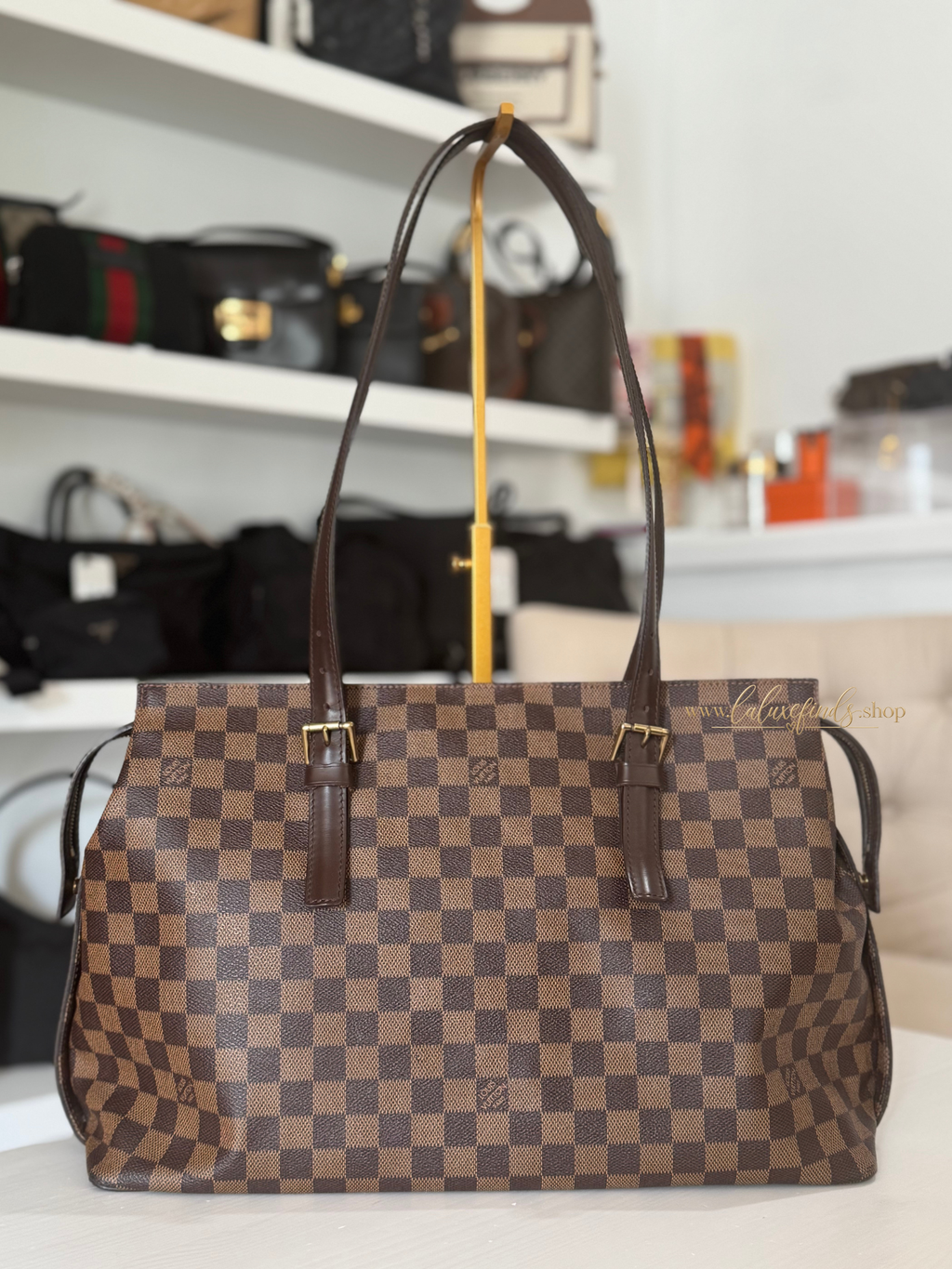 LOUIS VUITTON 2006 Damier Ebene Chelsea Tote