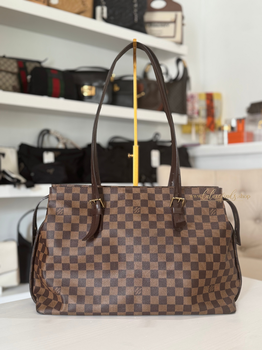 LOUIS VUITTON 2006 Damier Ebene Chelsea Tote
