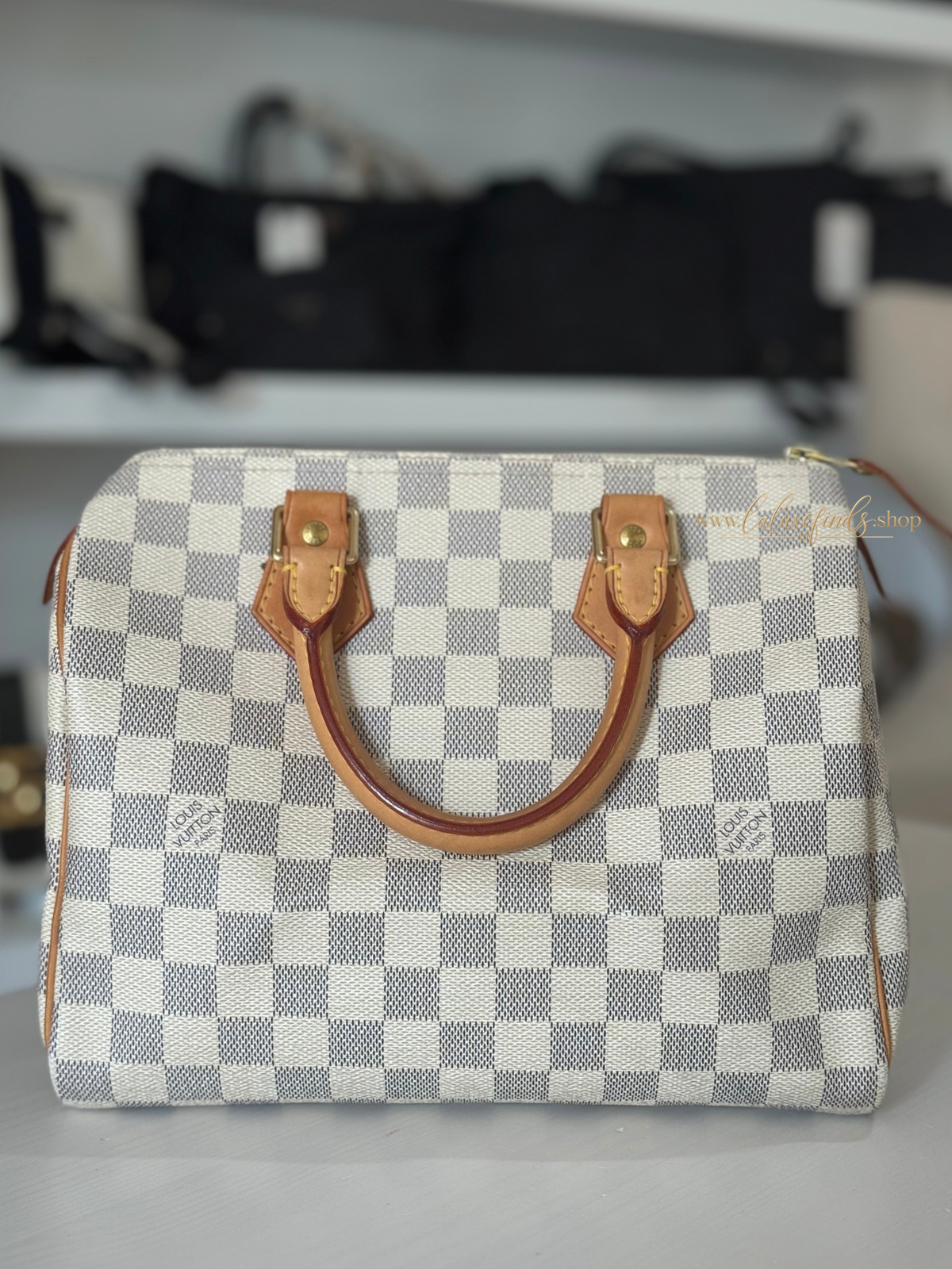 LOUIS VUITTON 2008 Damier Azur Speedy 25