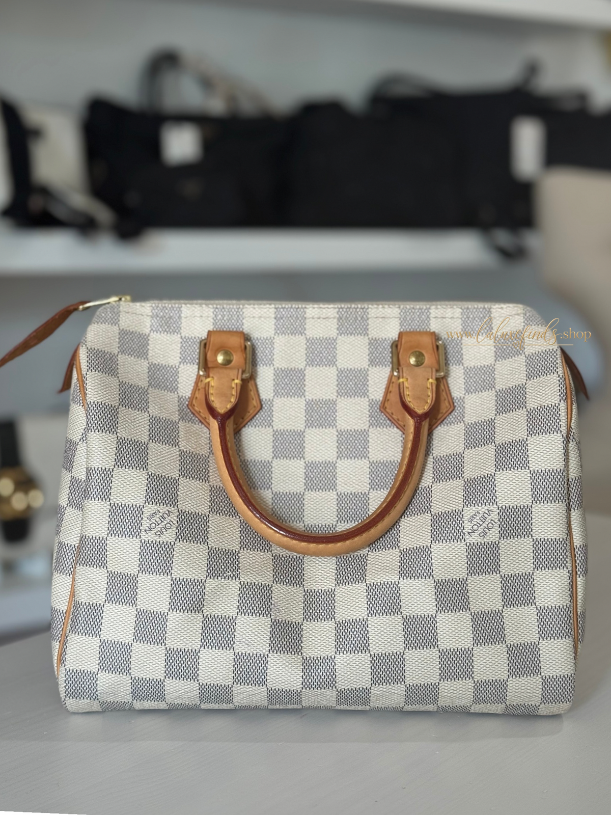LOUIS VUITTON 2008 Damier Azur Speedy 25