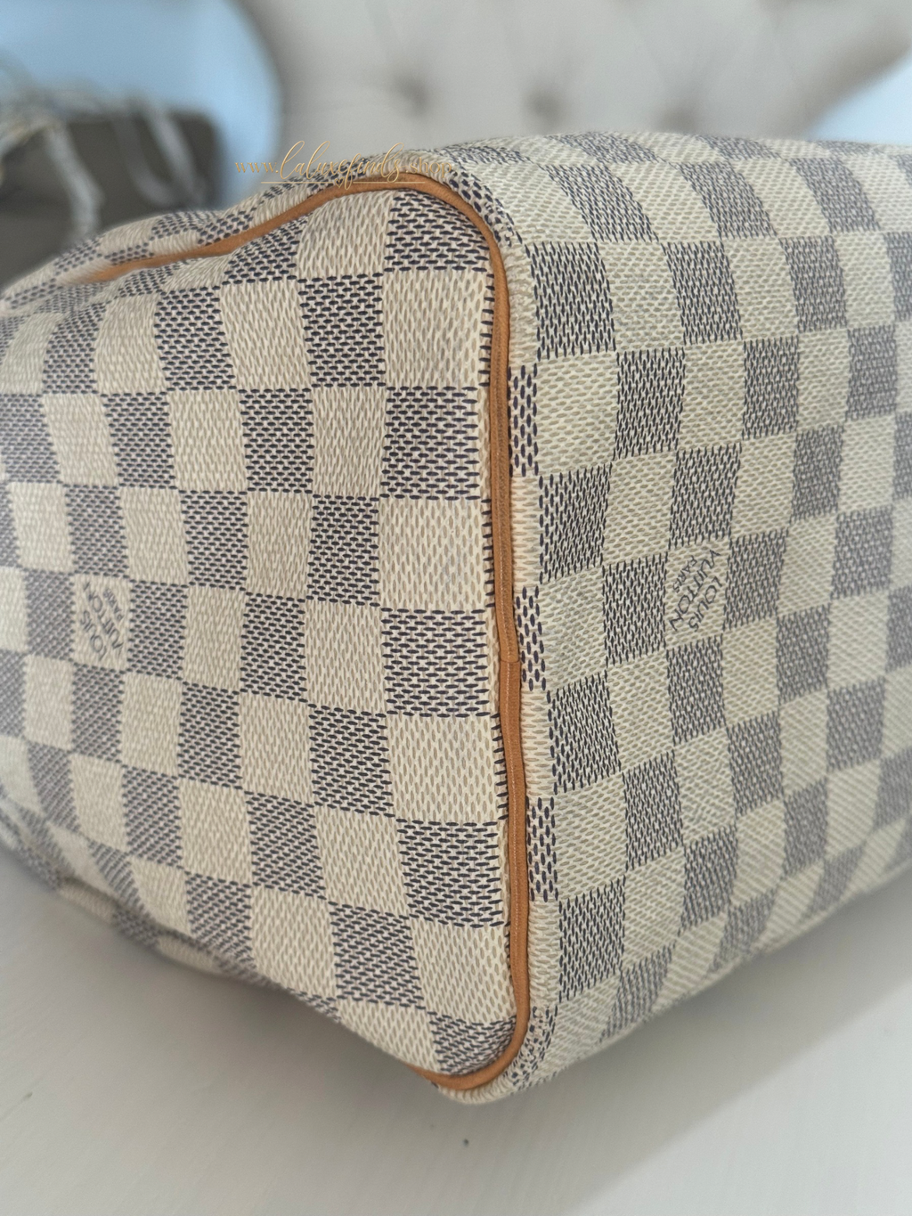 LOUIS VUITTON 2008 Damier Azur Speedy 25