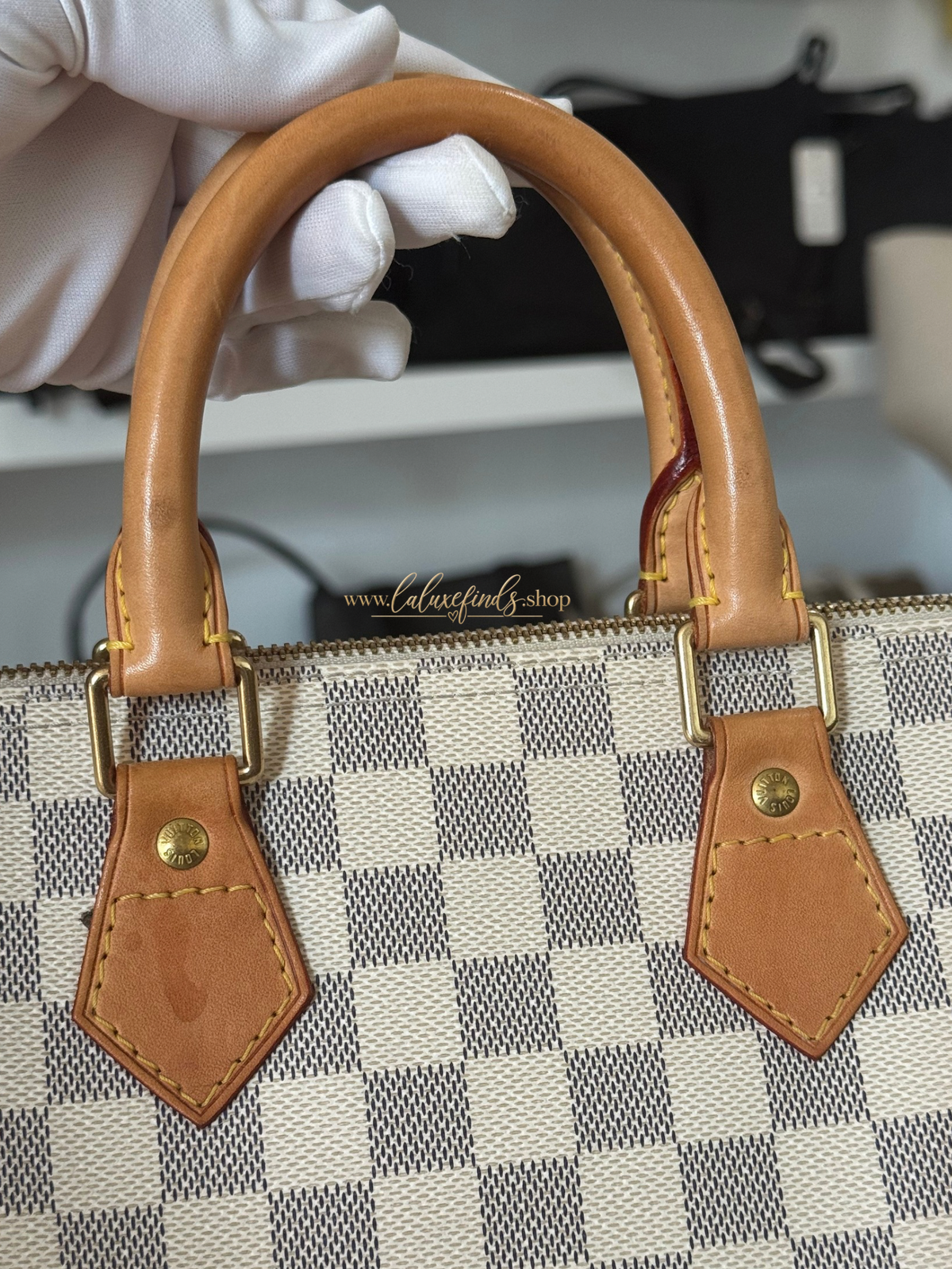 LOUIS VUITTON 2008 Damier Azur Speedy 25