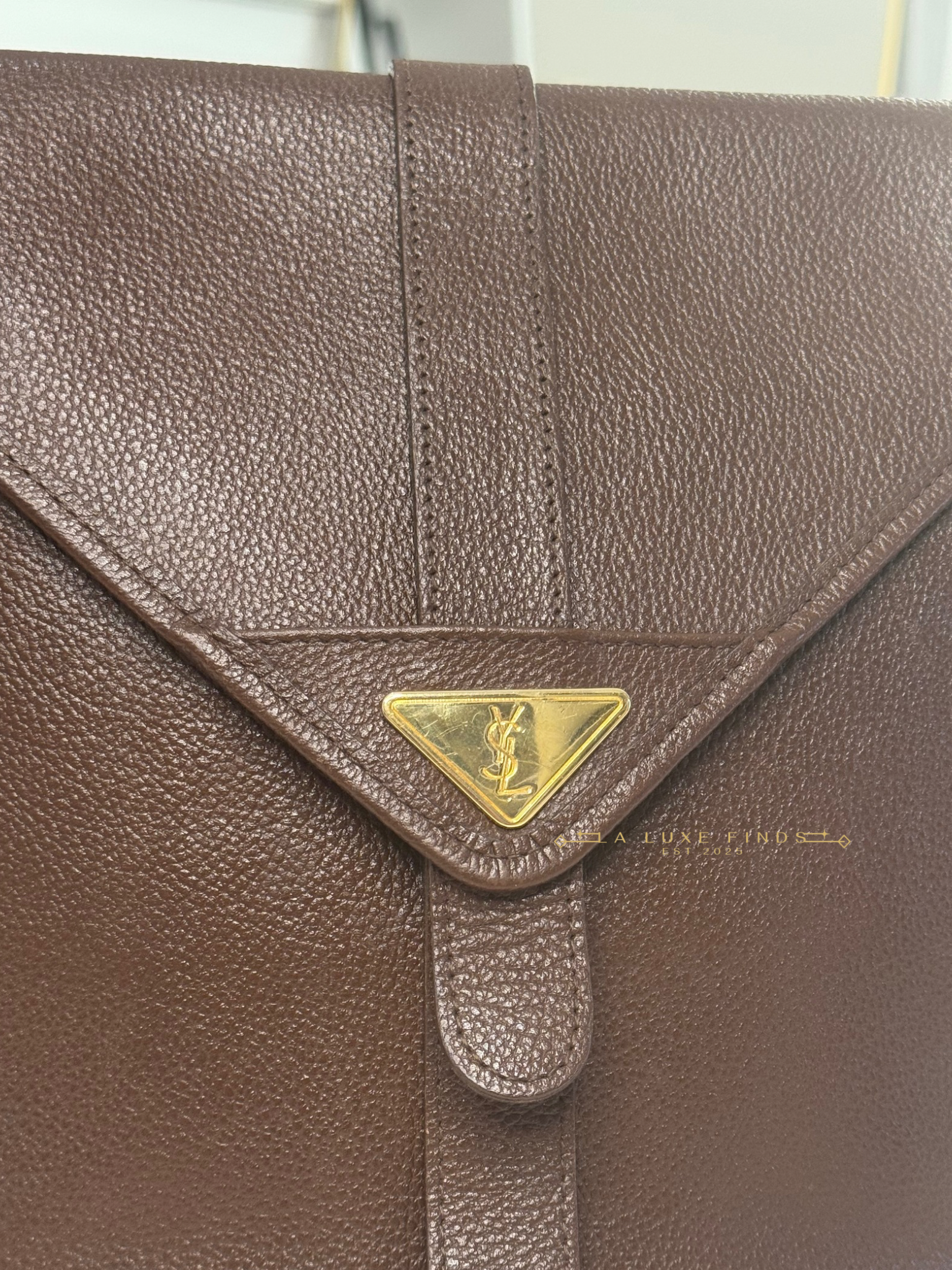 YSL Vintage Brown Crossbody Bag