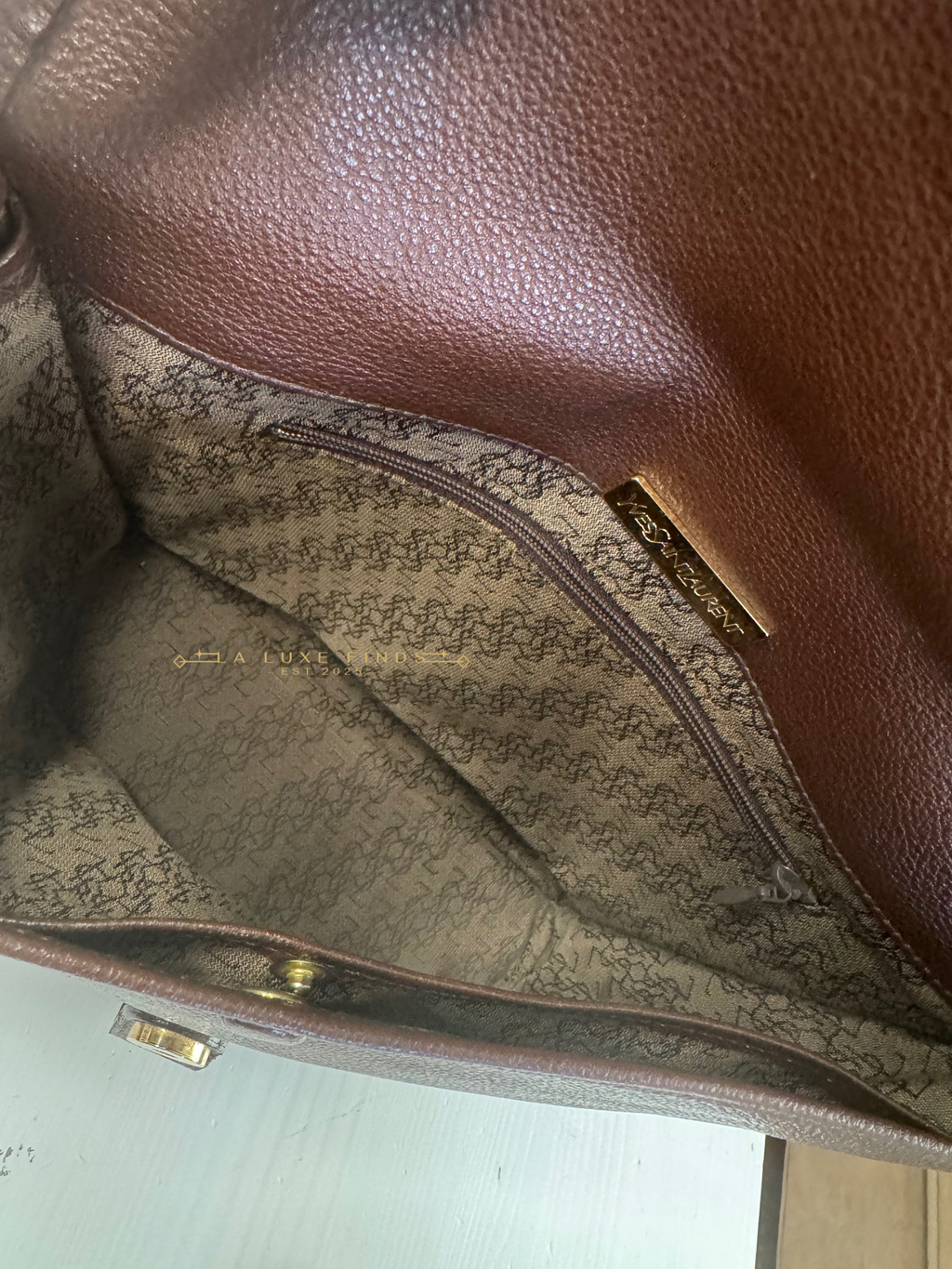 YSL Vintage Brown Crossbody Bag