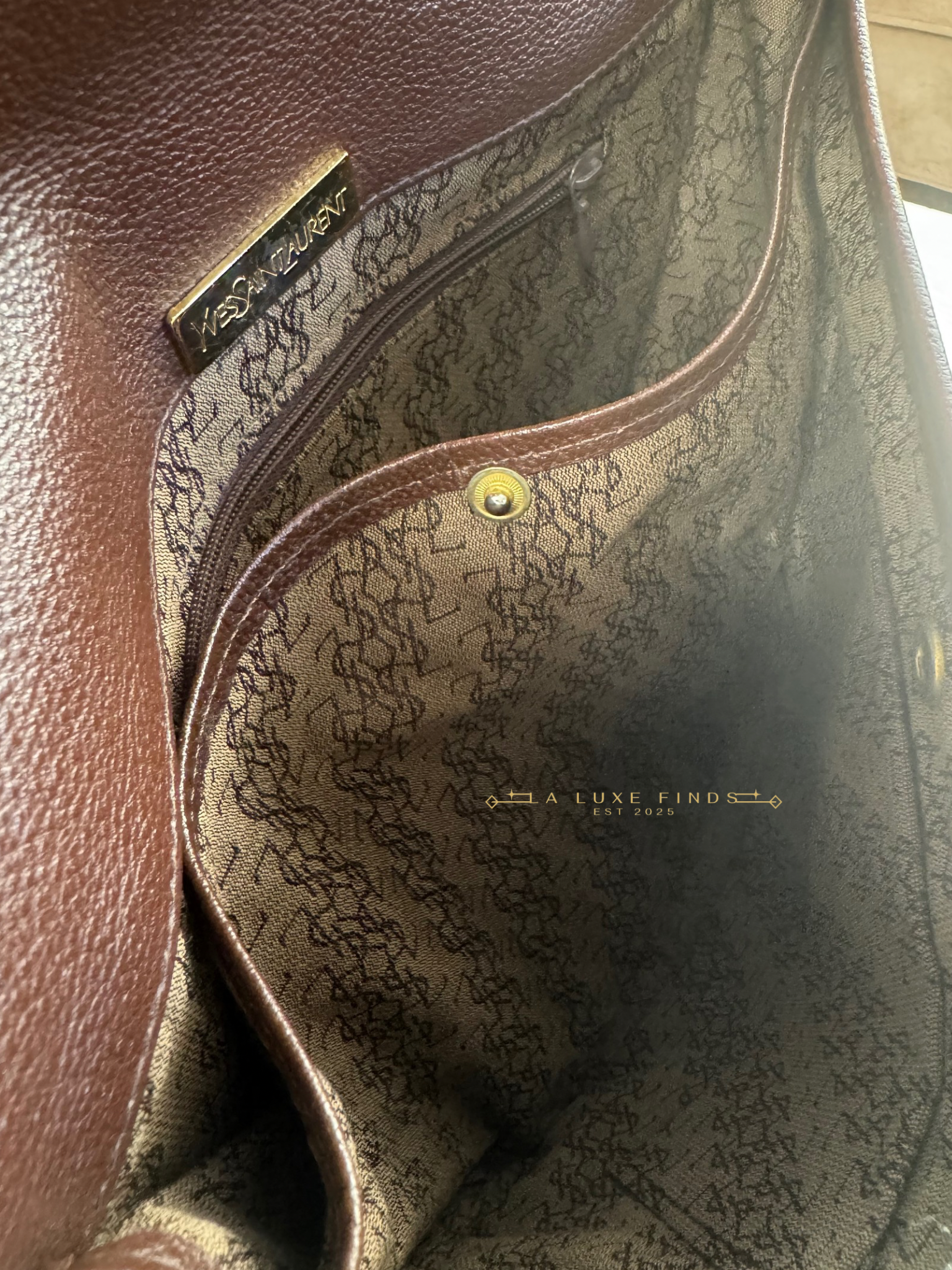 YSL Vintage Brown Crossbody Bag