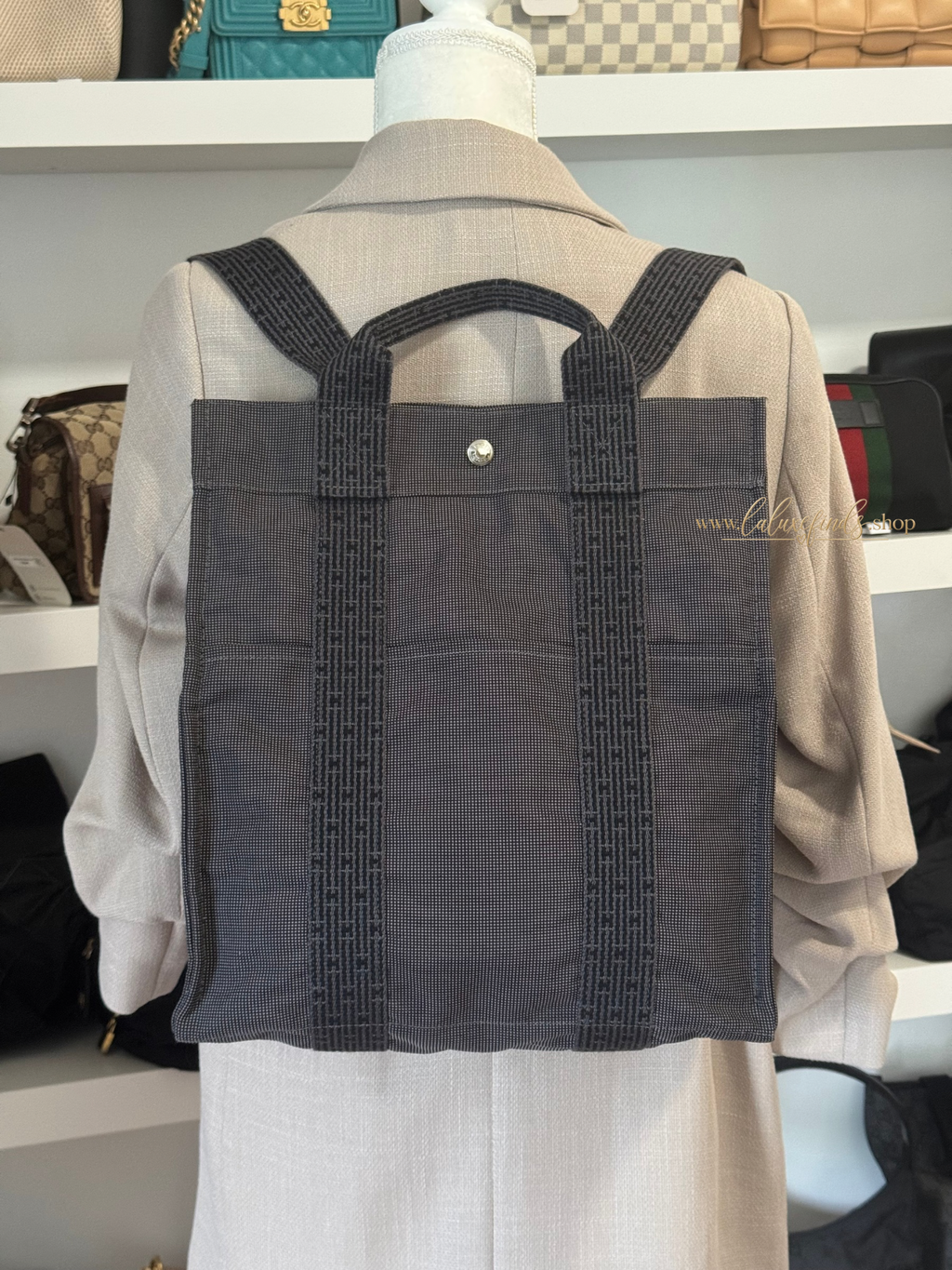 HERMES Toile Herline Backpack