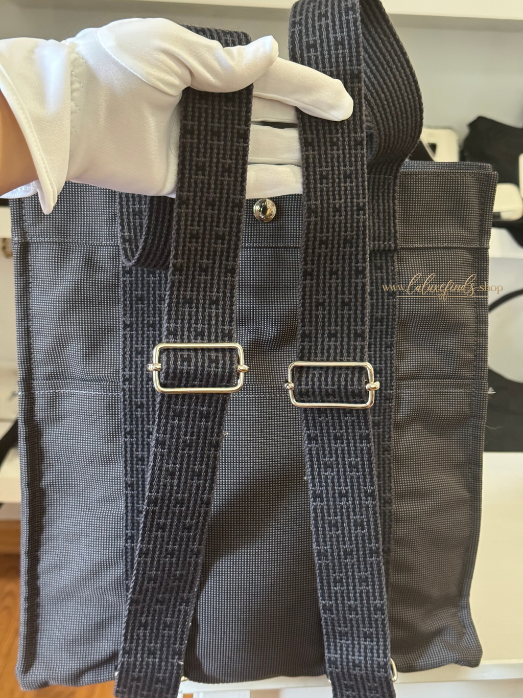 HERMES Toile Herline Backpack