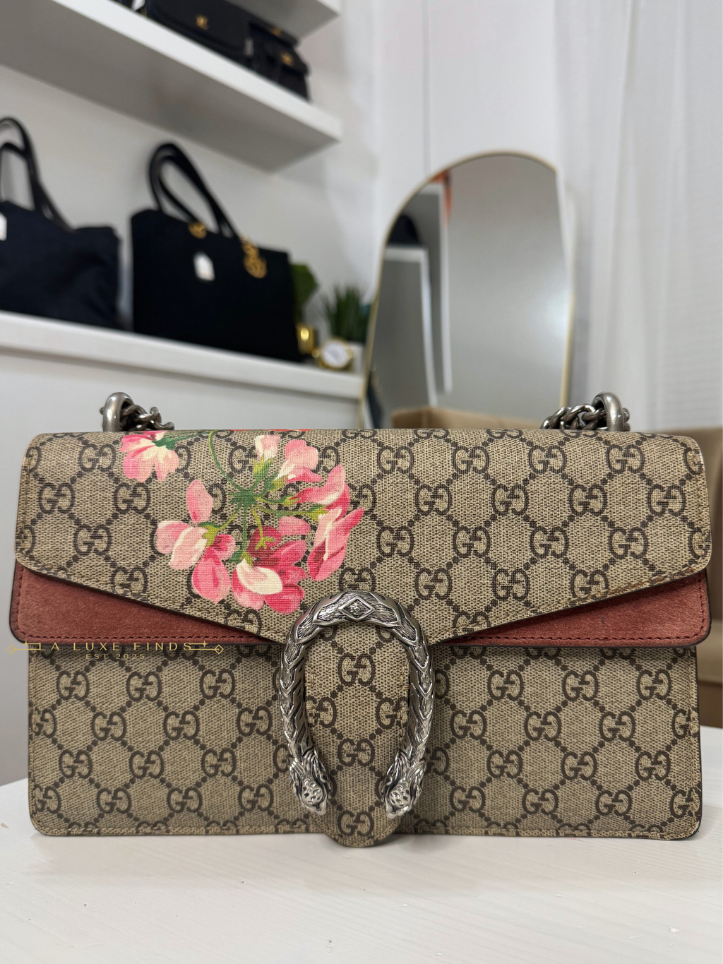 GUCCI Dionysus Bag Blooms Print GG Coated Canvas Small