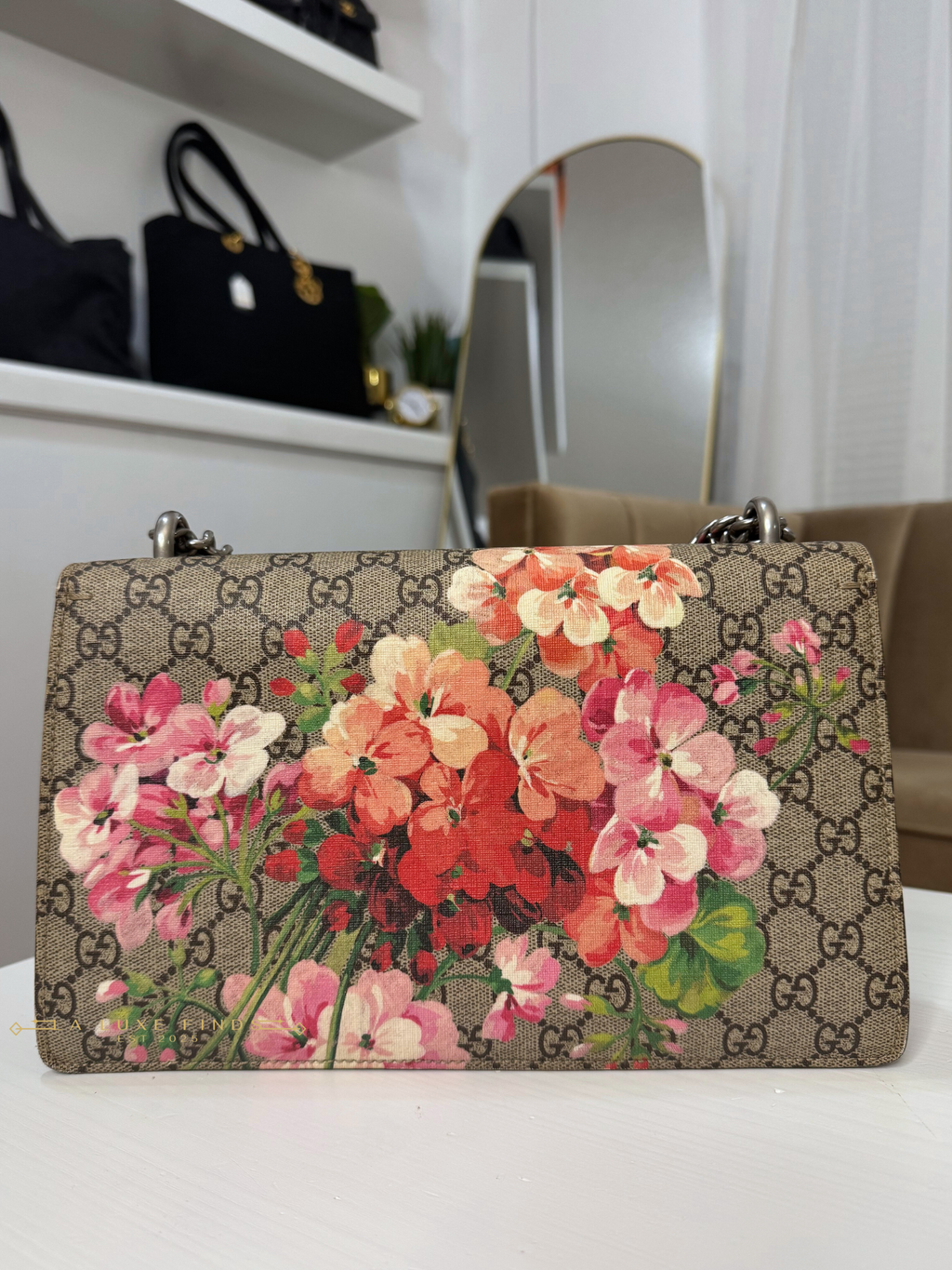 GUCCI Dionysus Bag Blooms Print GG Coated Canvas Small