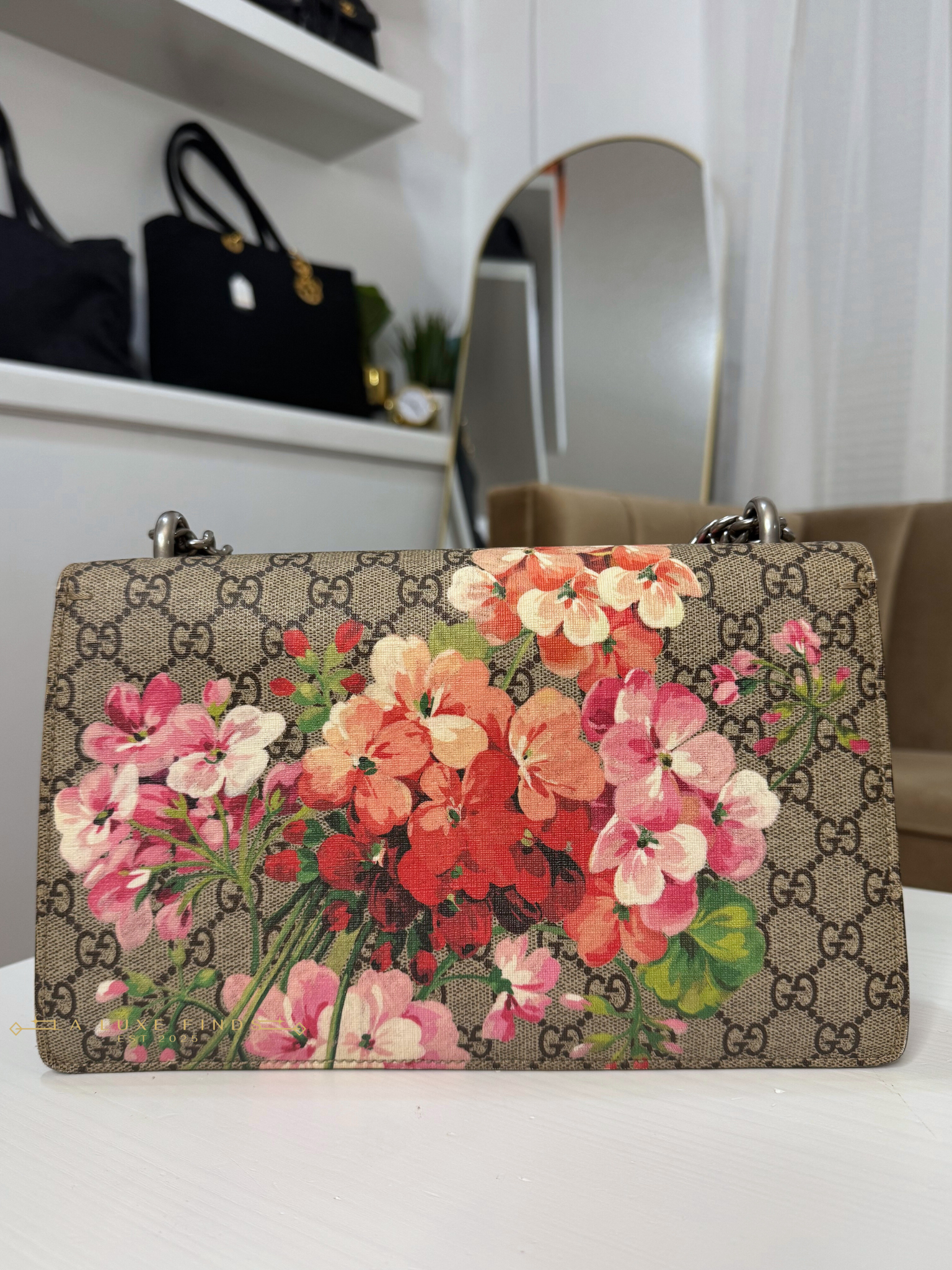 GUCCI Dionysus Bag Blooms Print GG Coated Canvas Small