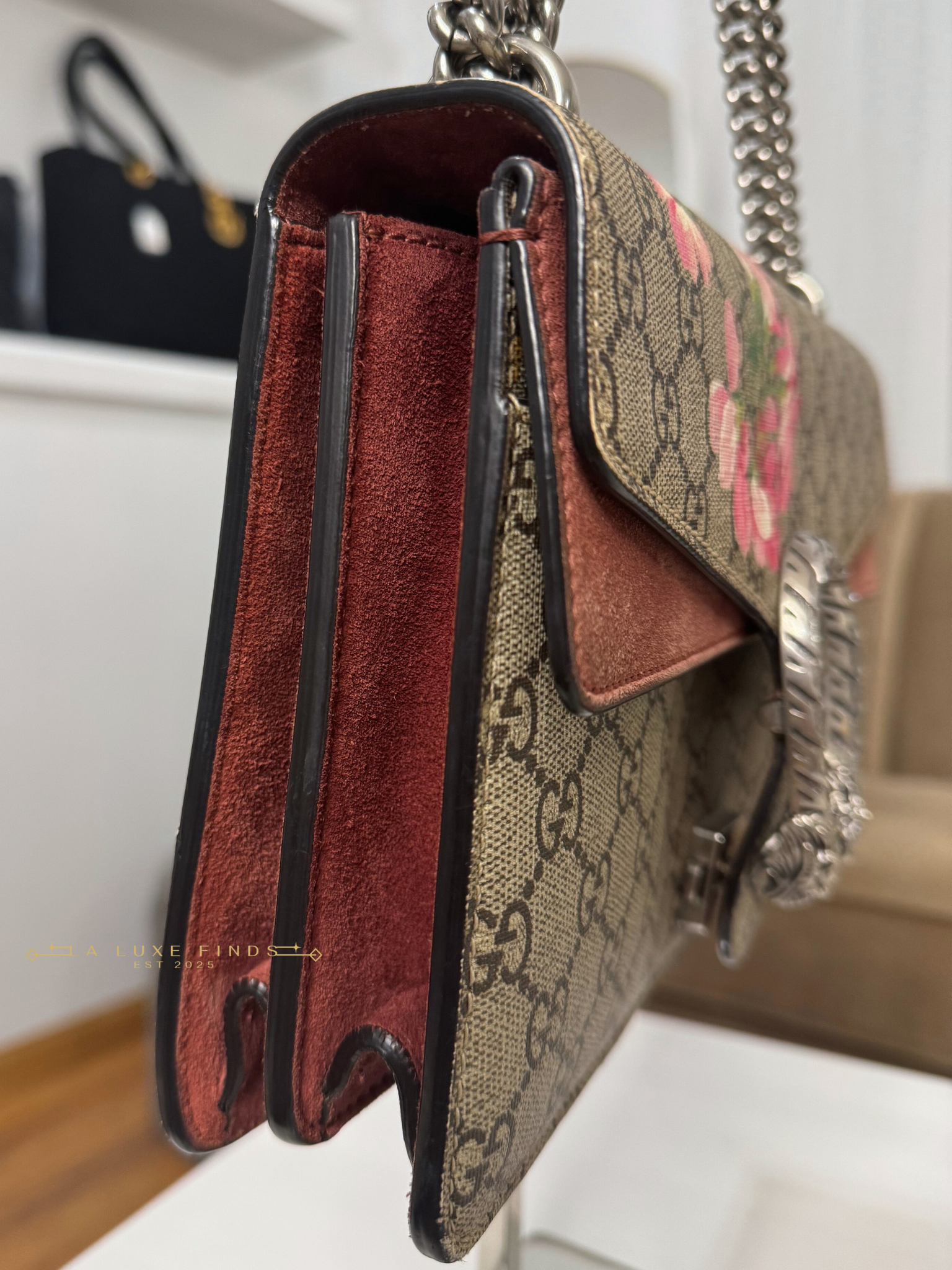 GUCCI Dionysus Bag Blooms Print GG Coated Canvas Small