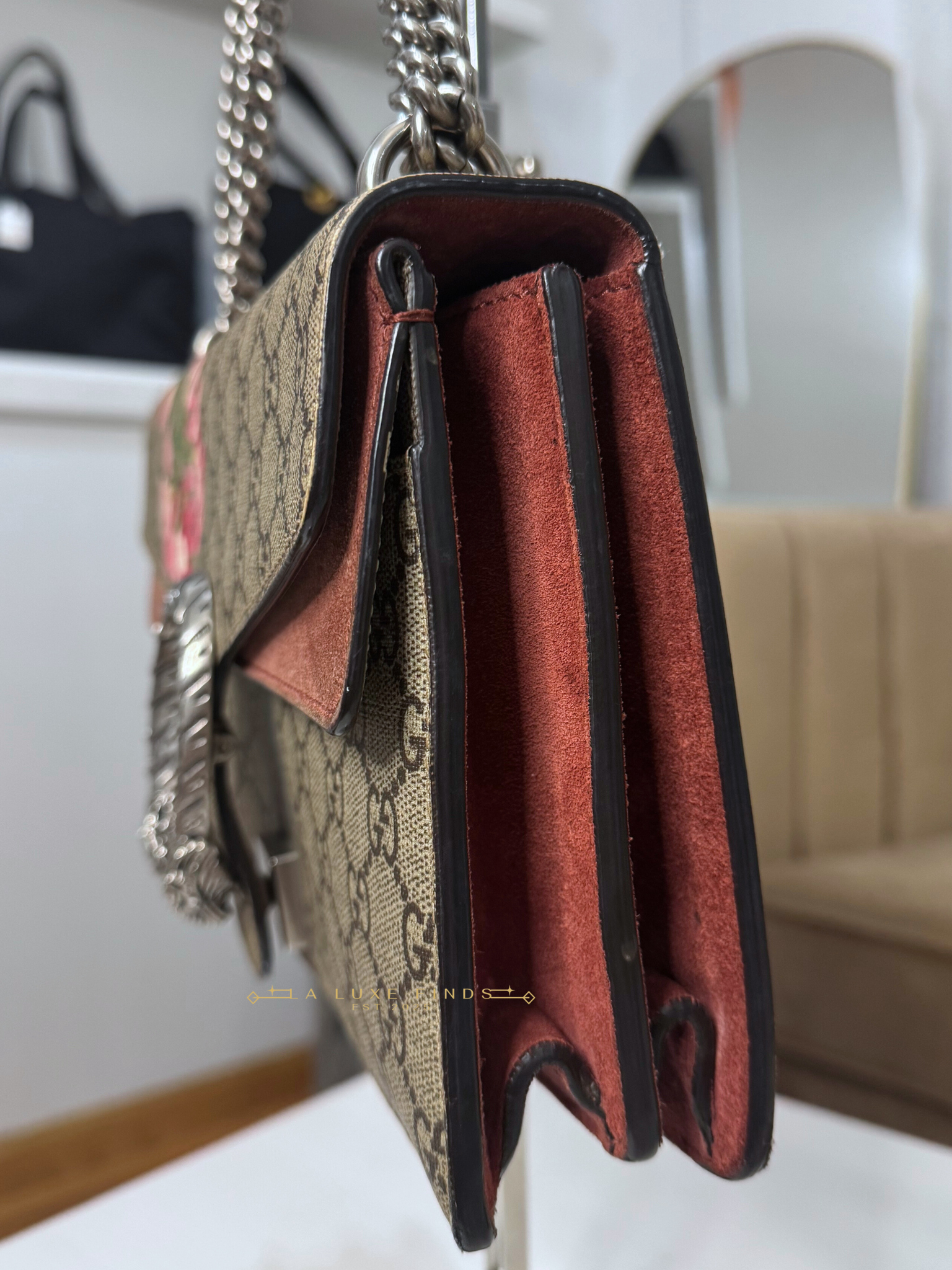 GUCCI Dionysus Bag Blooms Print GG Coated Canvas Small