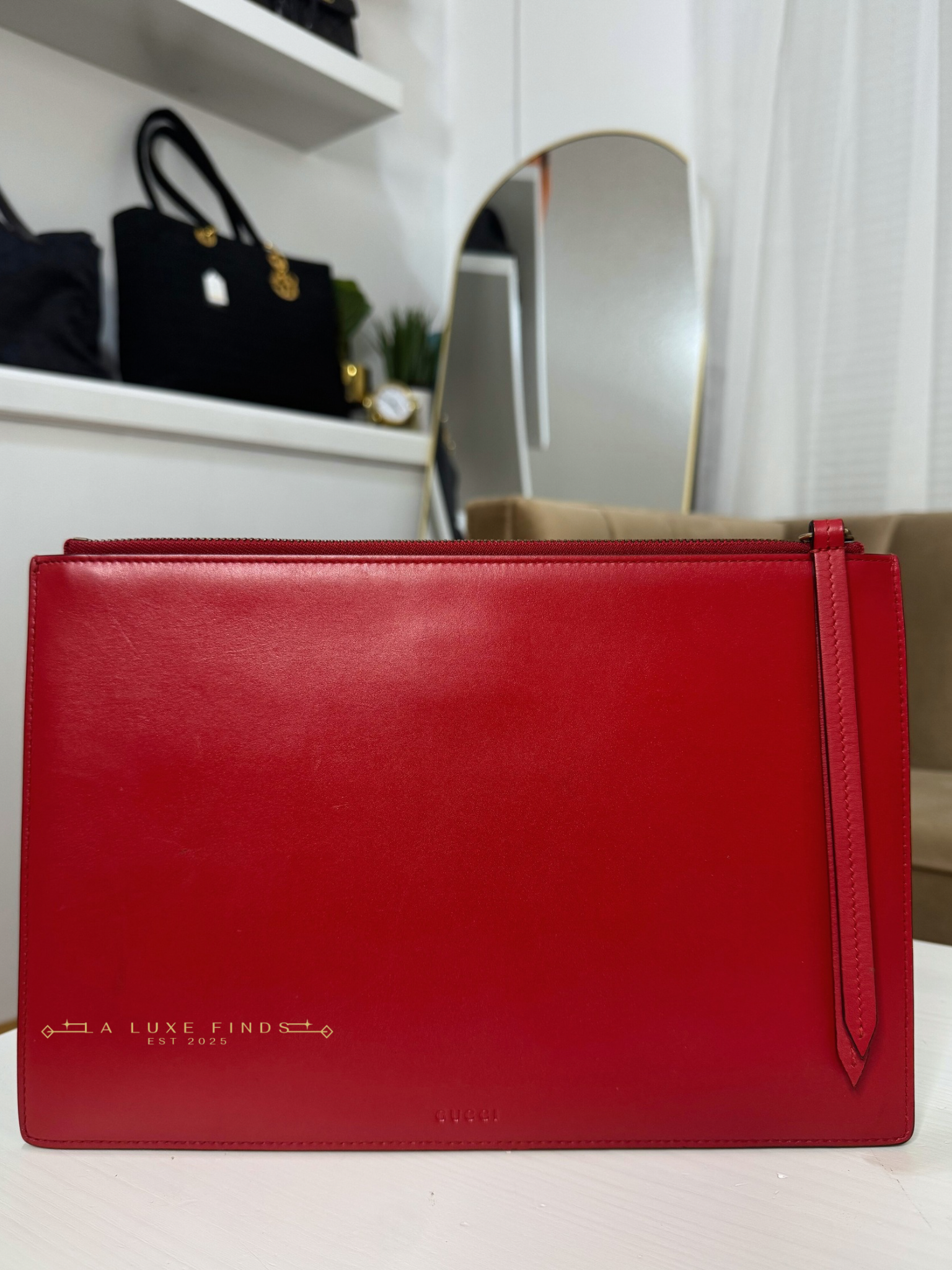 GUCCI Ghost Diamond Print Clutch