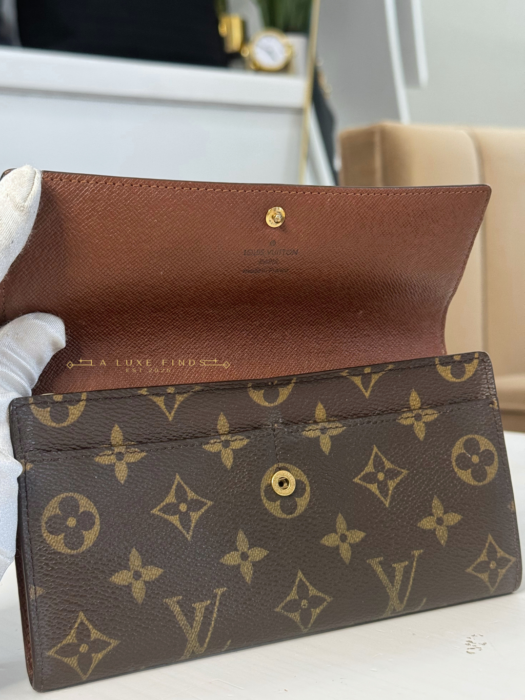 LOUIS VUITTON Monogram Portefeuille Sarah Long Wallet