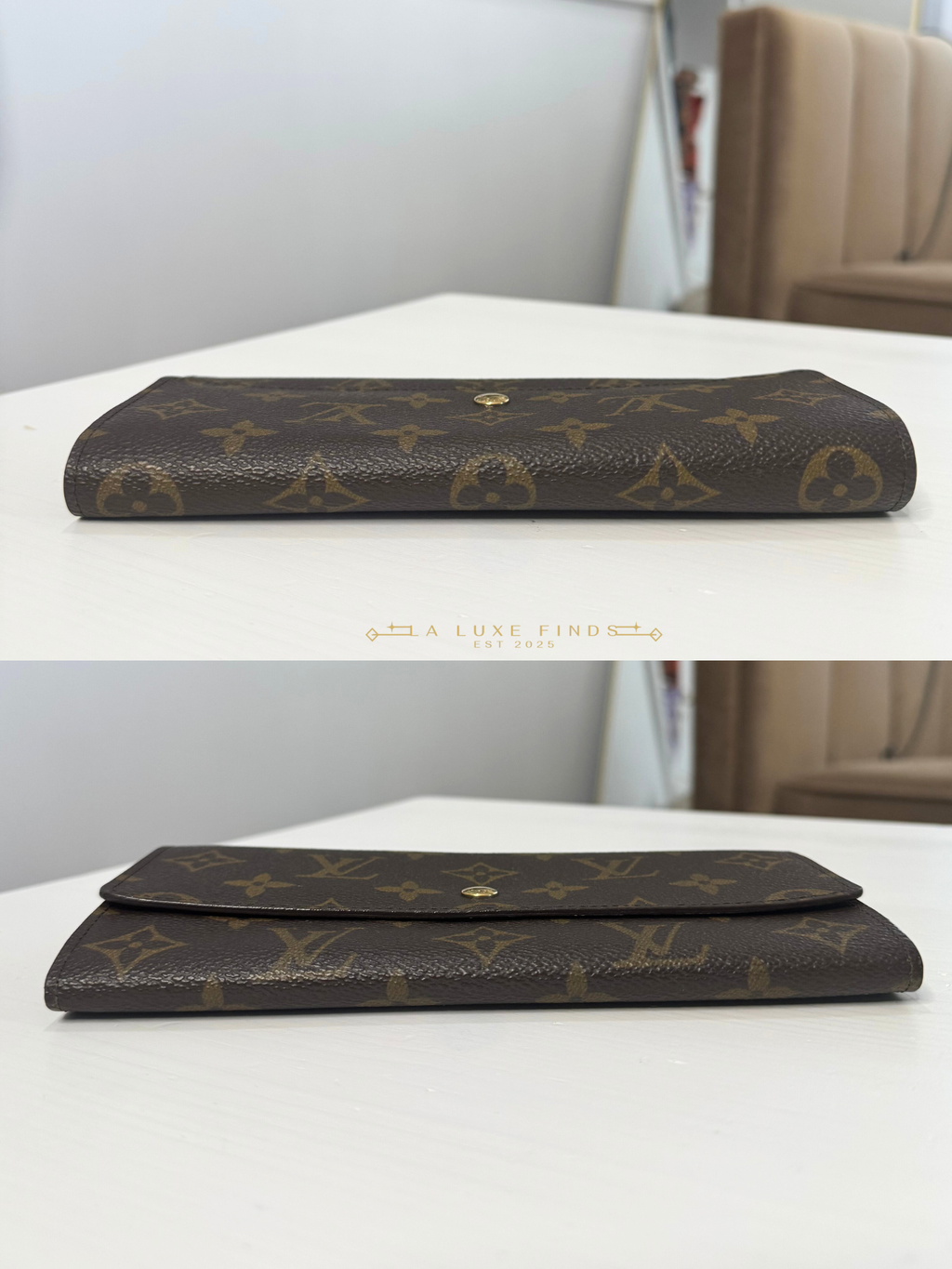 LOUIS VUITTON Monogram Portefeuille Bill Sarah  Long Wallet