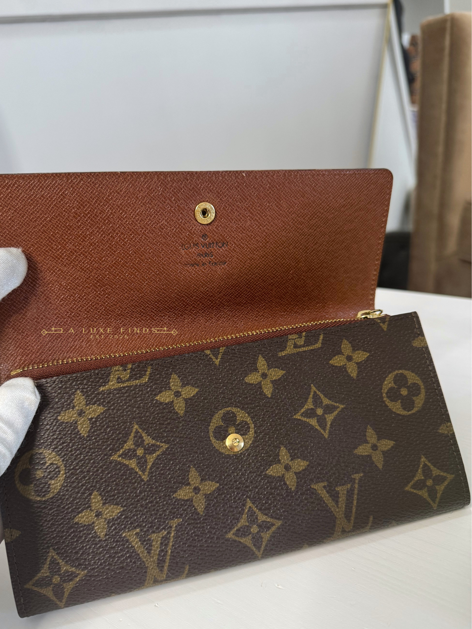 LOUIS VUITTON Monogram Portefeuille Bill Sarah  Long Wallet