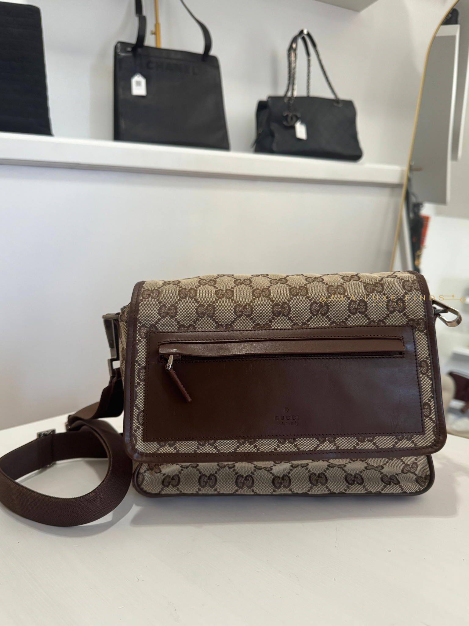 GUCCI Canvas Messenger Bag