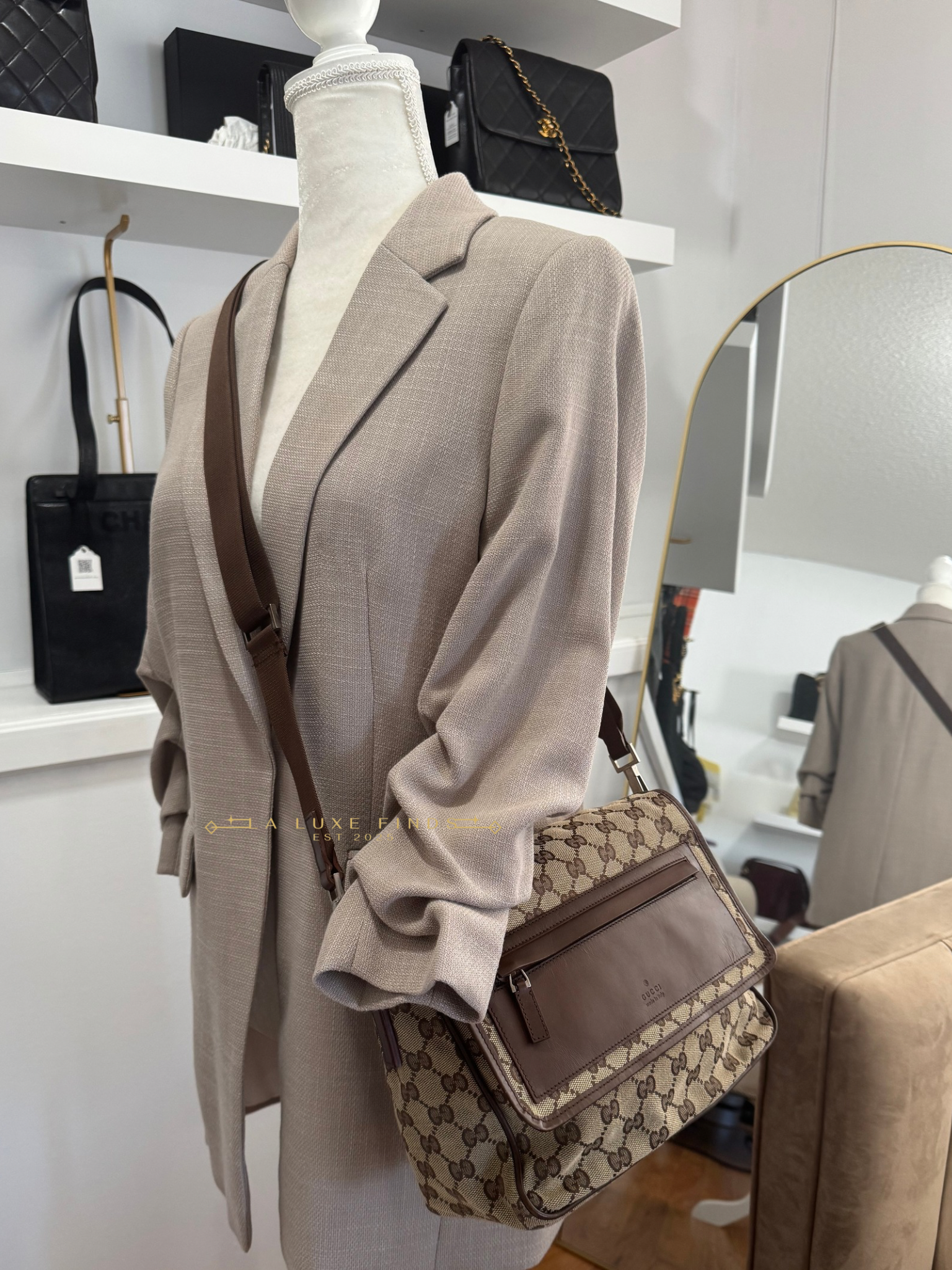 GUCCI Canvas Messenger Bag