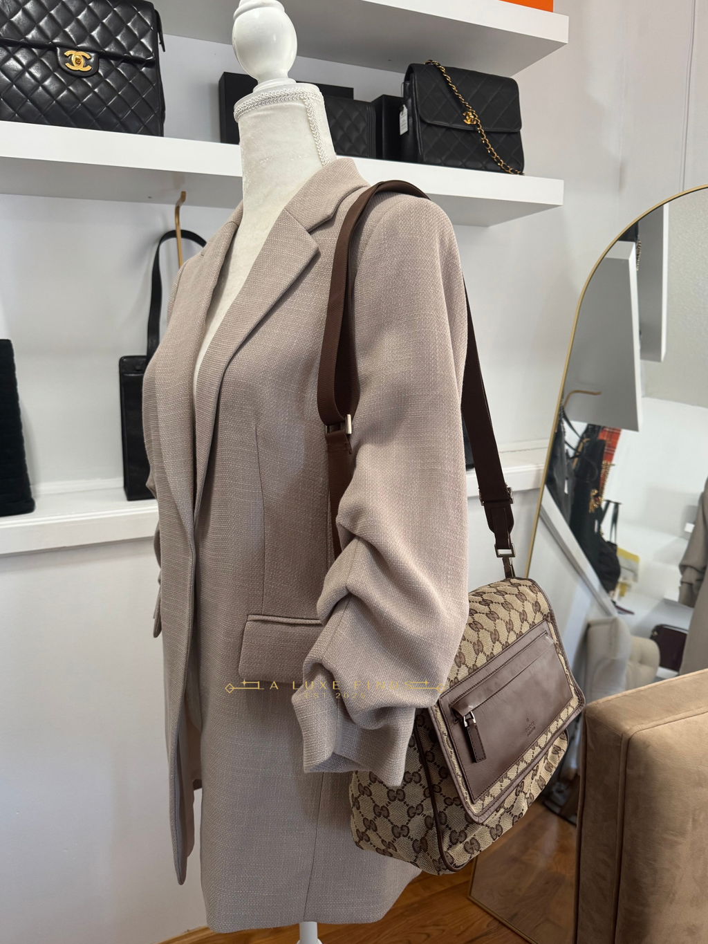 GUCCI Canvas Messenger Bag