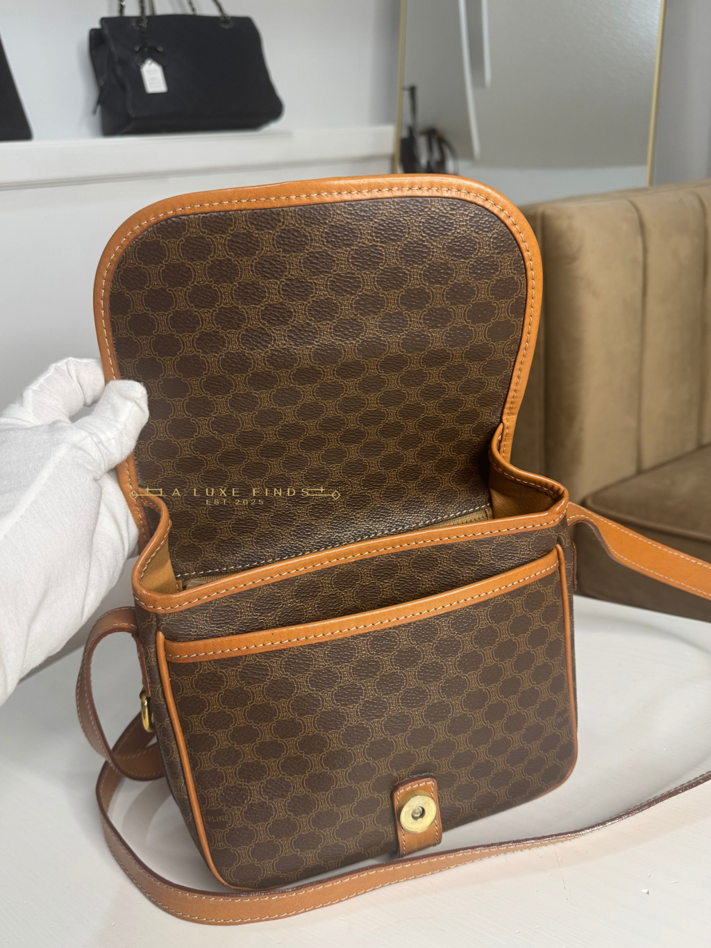 CELINE Macadam Crossbody Bag