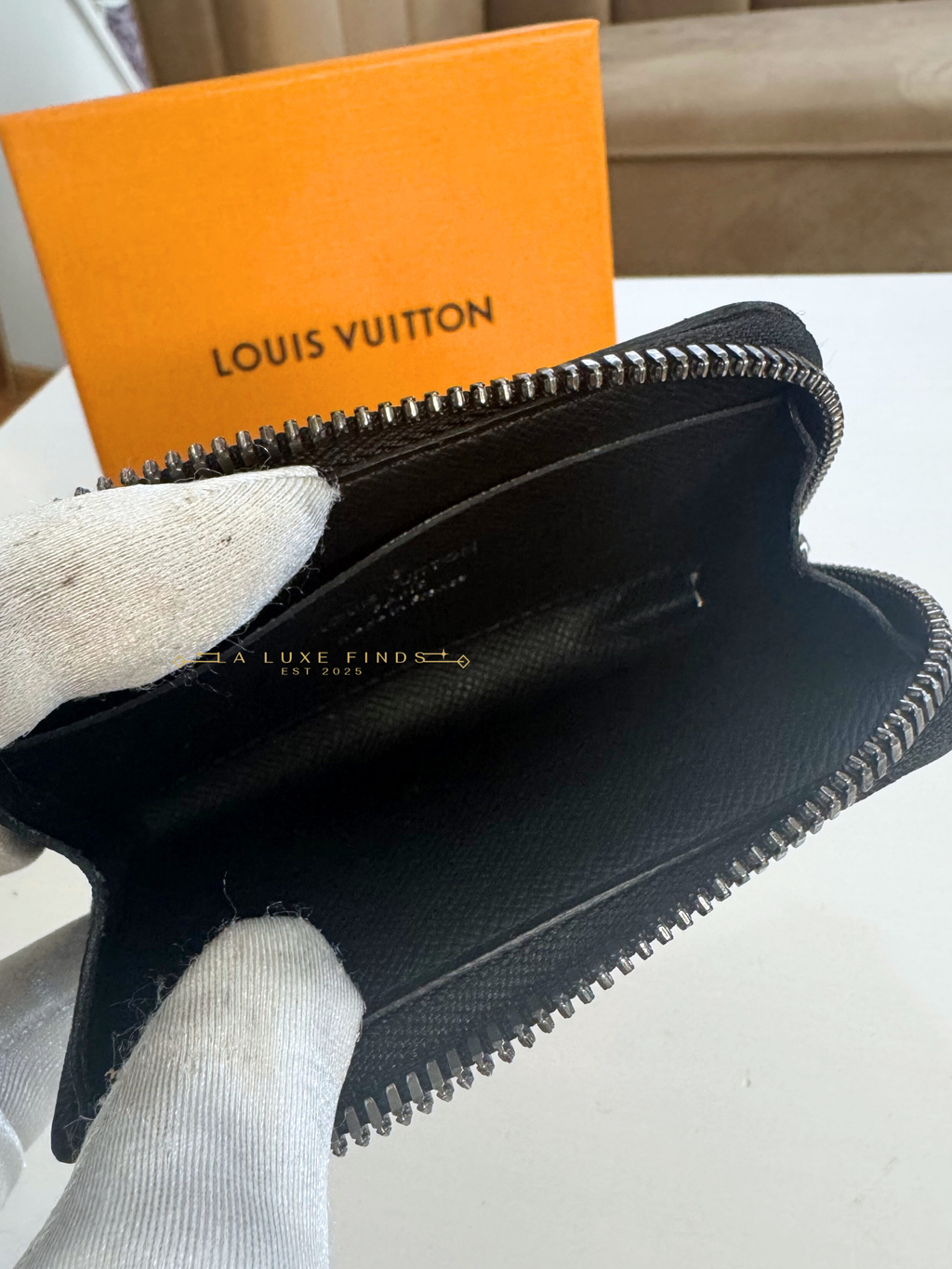 LOUIS VUITTON Monogram Eclipse Porte Monnaie Coin Card Case
