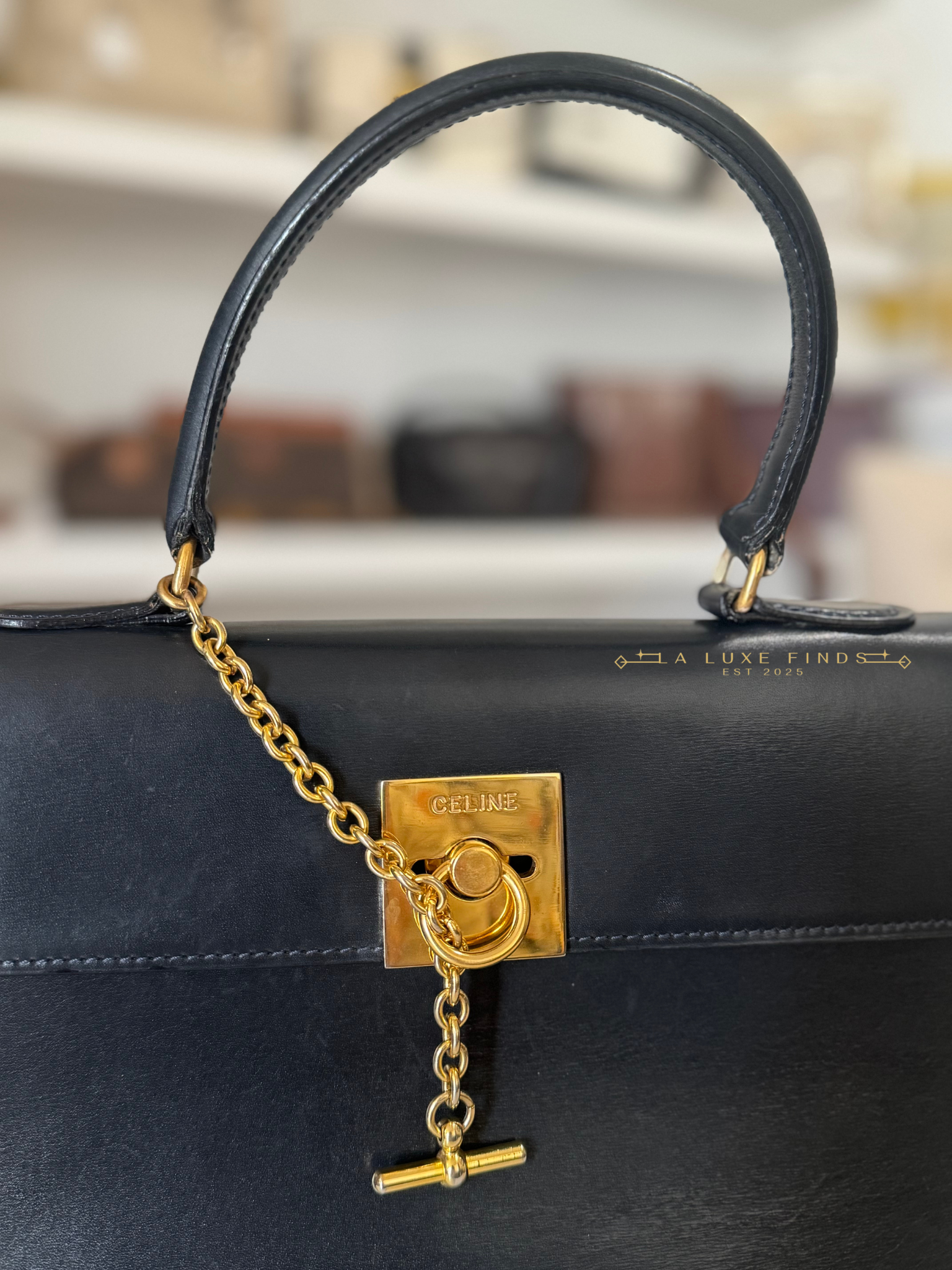 CELINE Gancini Top Handle