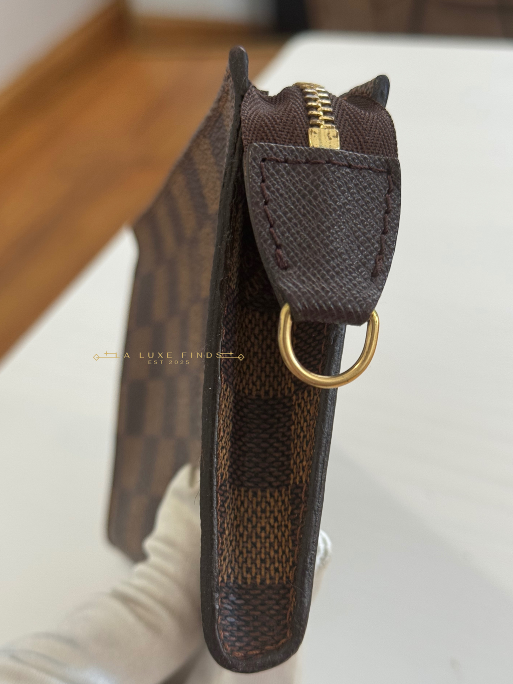 LOUIS VUITTON Damier Ebene Marais Accessories Zip Pochette