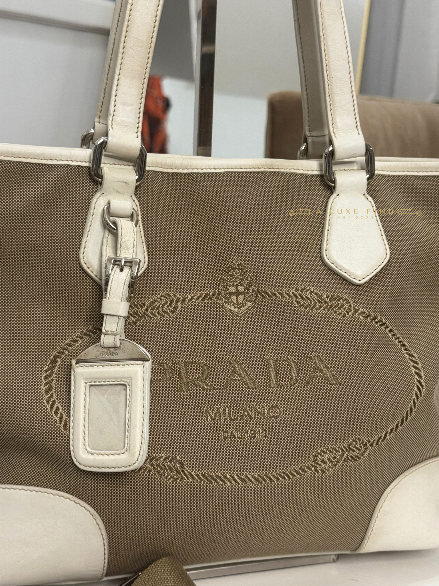 PRADA Logo Jacquard 2-way Bag