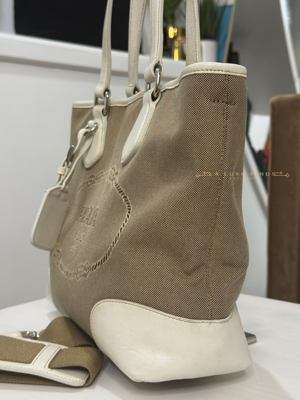 PRADA Logo Jacquard 2-way Bag