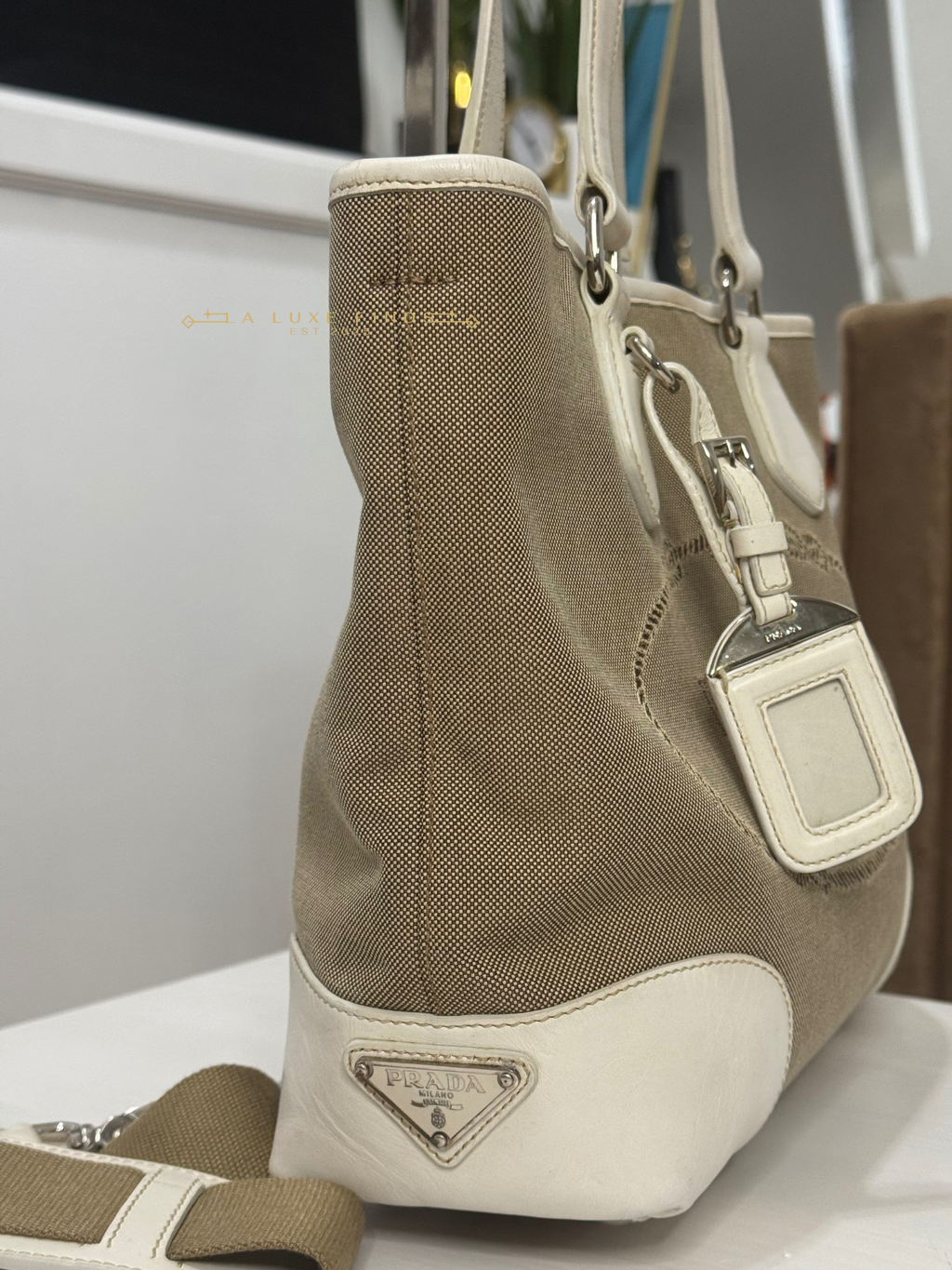 PRADA Logo Jacquard 2-way Bag