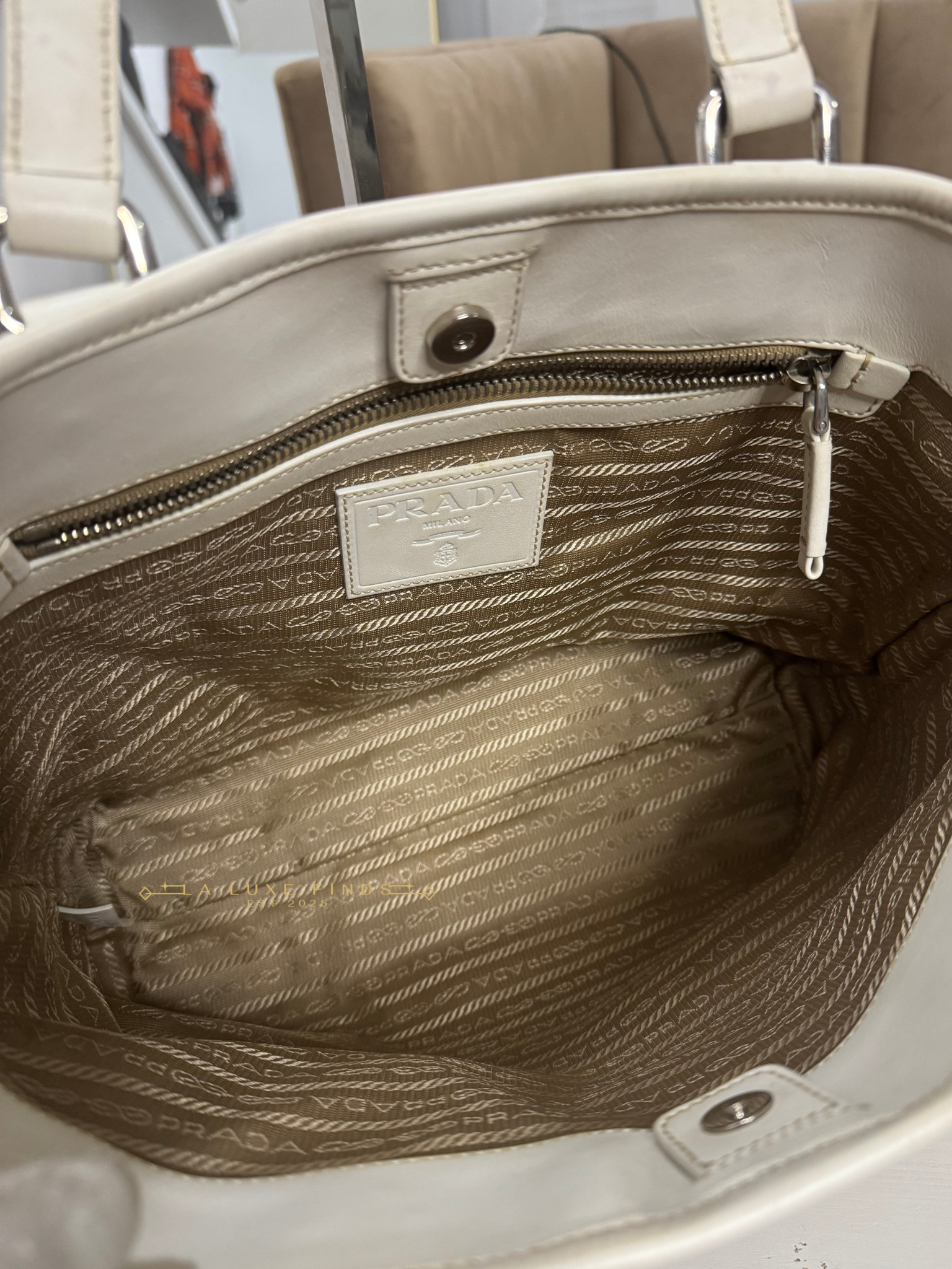 PRADA Logo Jacquard 2-way Bag