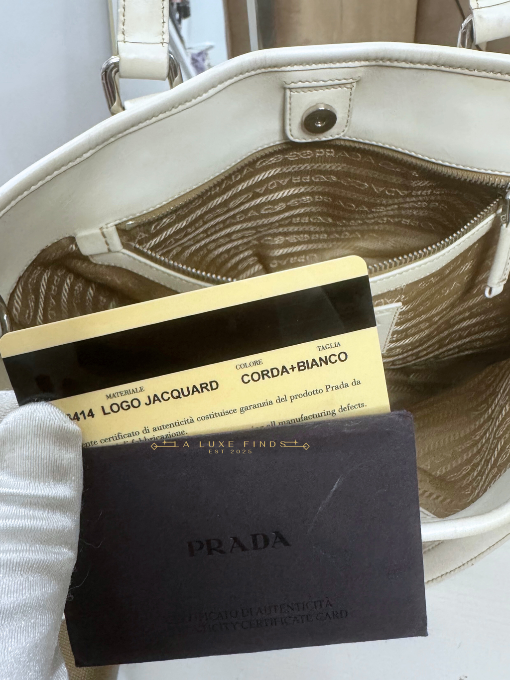 PRADA Logo Jacquard 2-way Bag